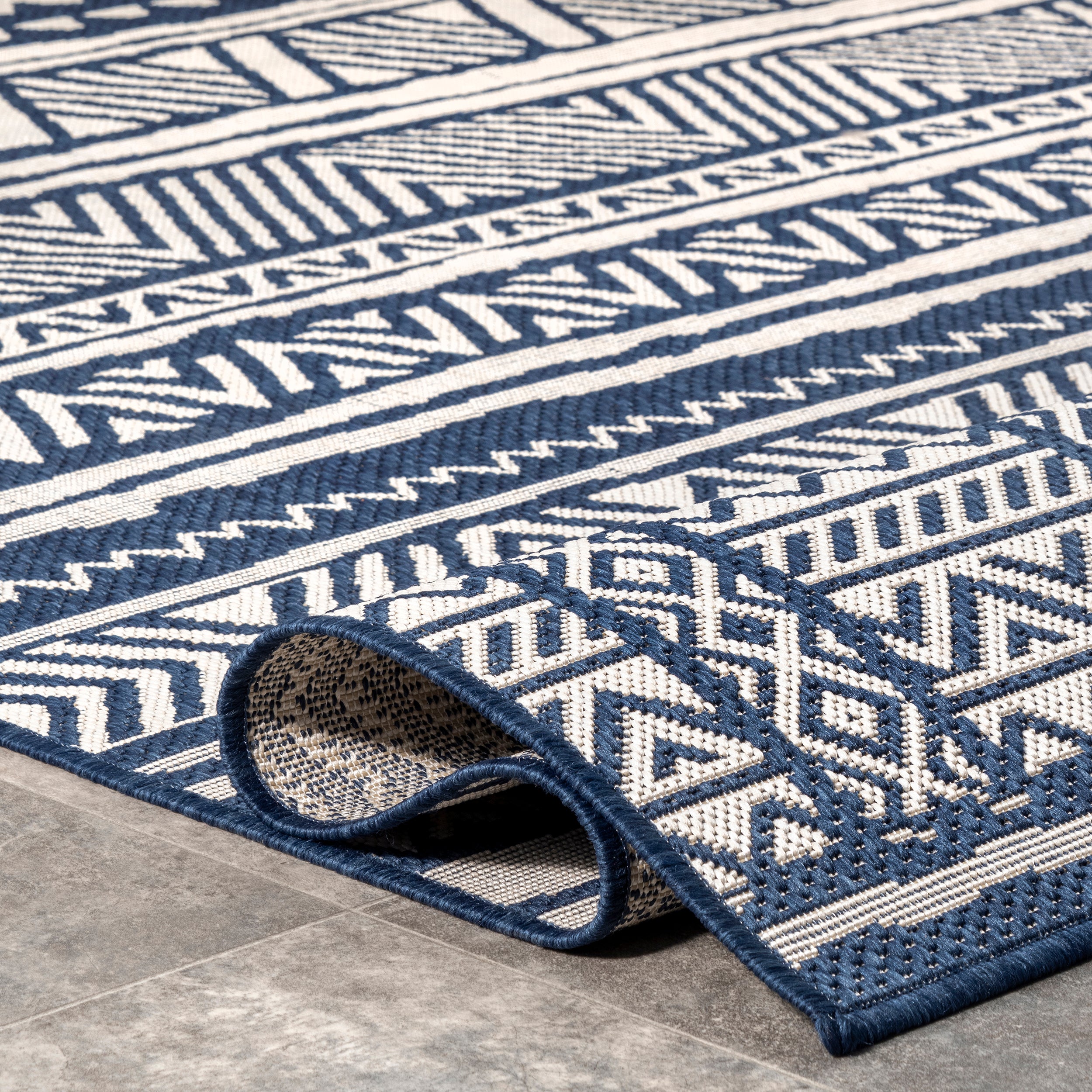 Abbey Tribal Striped Indoor/Outdoor Area Rug - Image 4