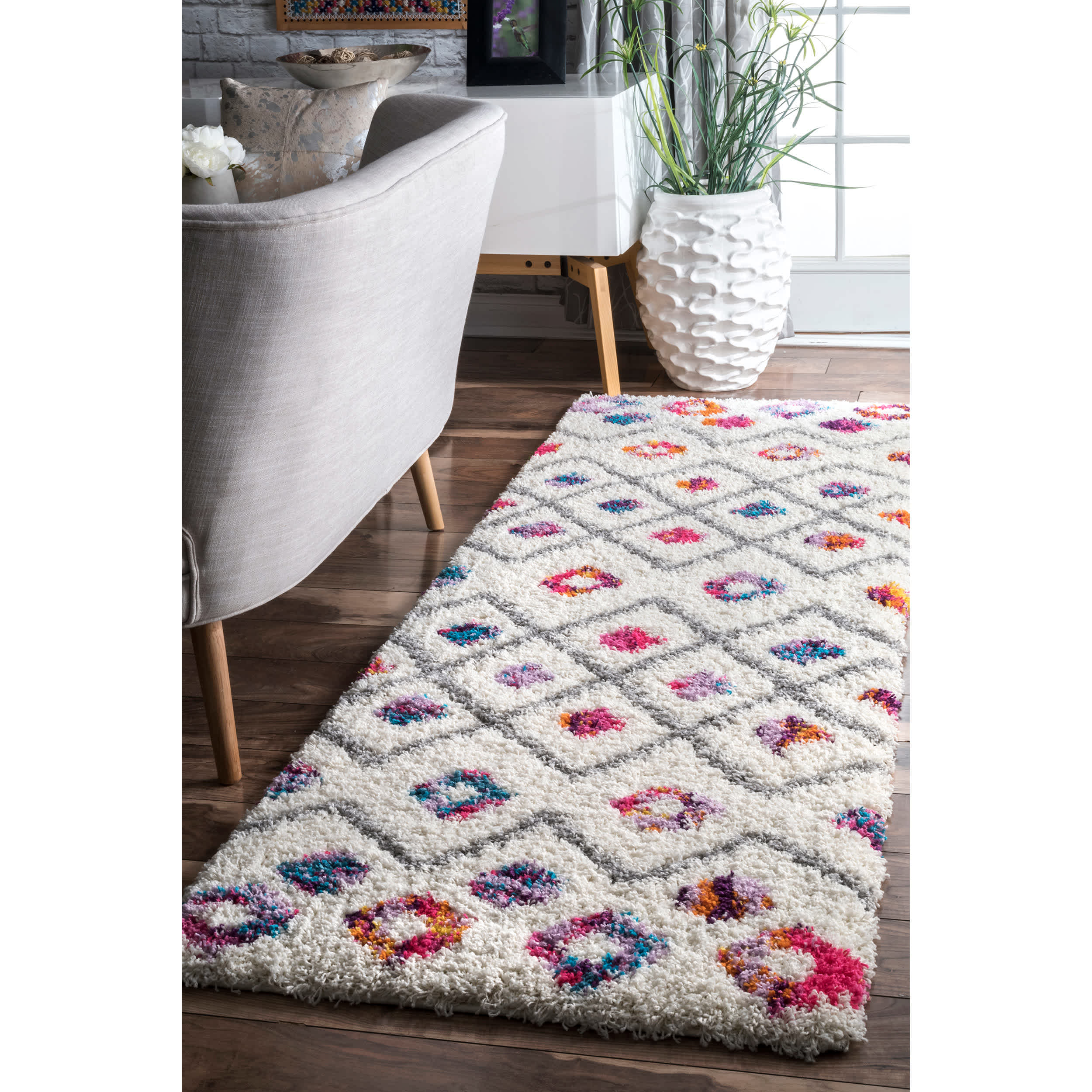 Tatyana Moroccan Diamond Trellis Shaggy - Image 10