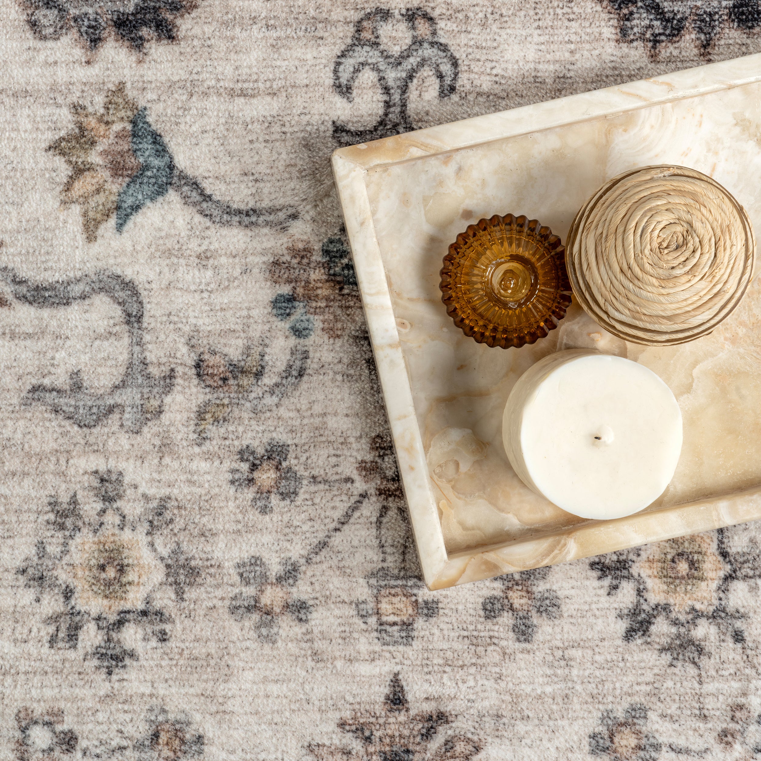 Ashby Floral Medallion Machine Washable Area Rug - Image 6