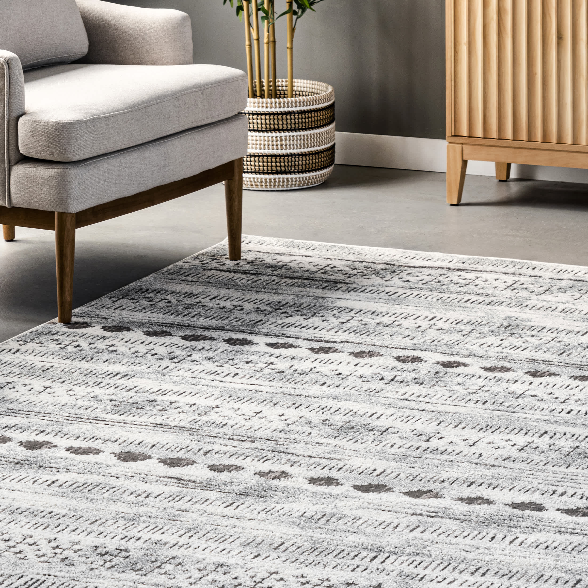 Aida Tribal Banded Bohemian Area Rug - Image 9