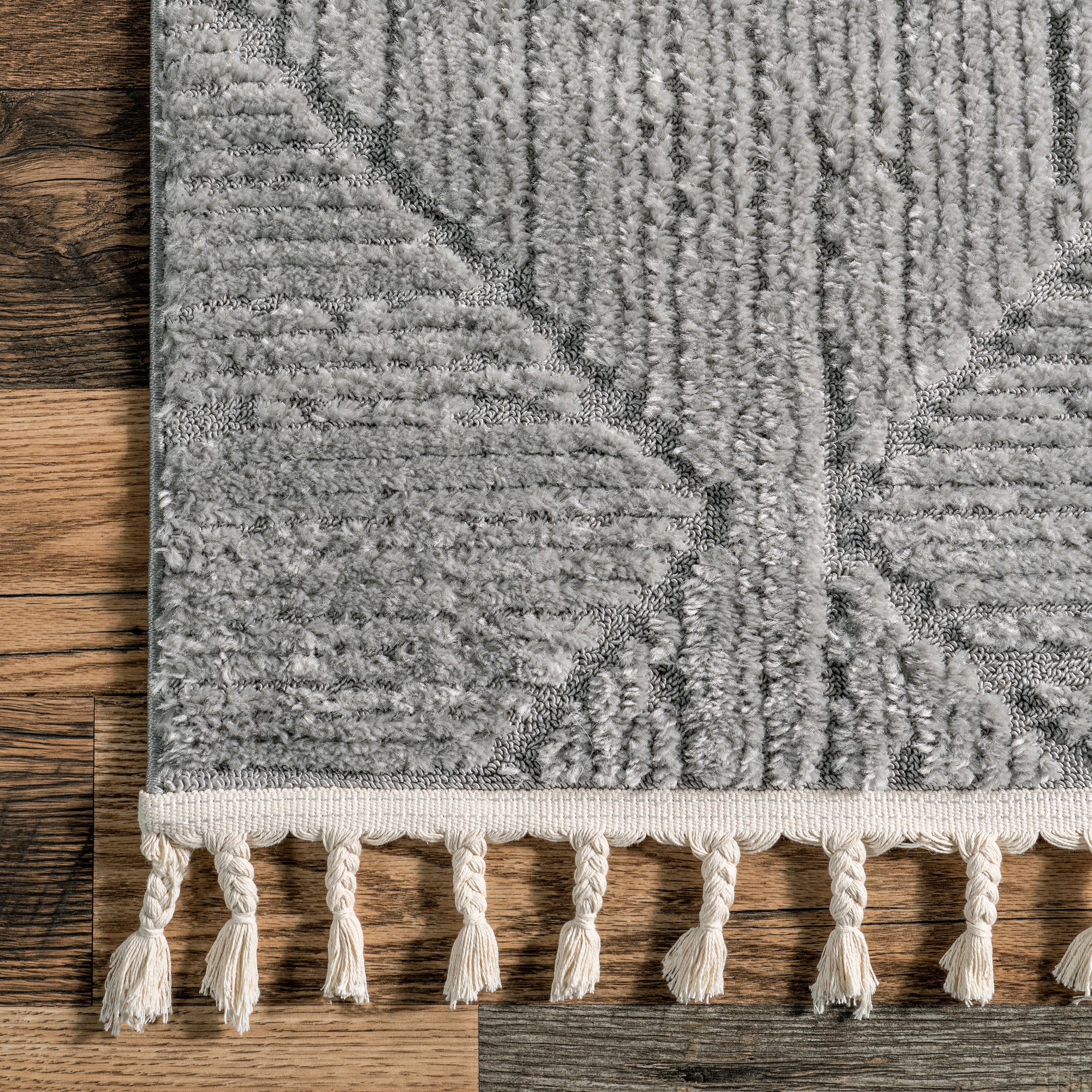Kerry Textured Geometric Tasseled Area Rug - Image 15