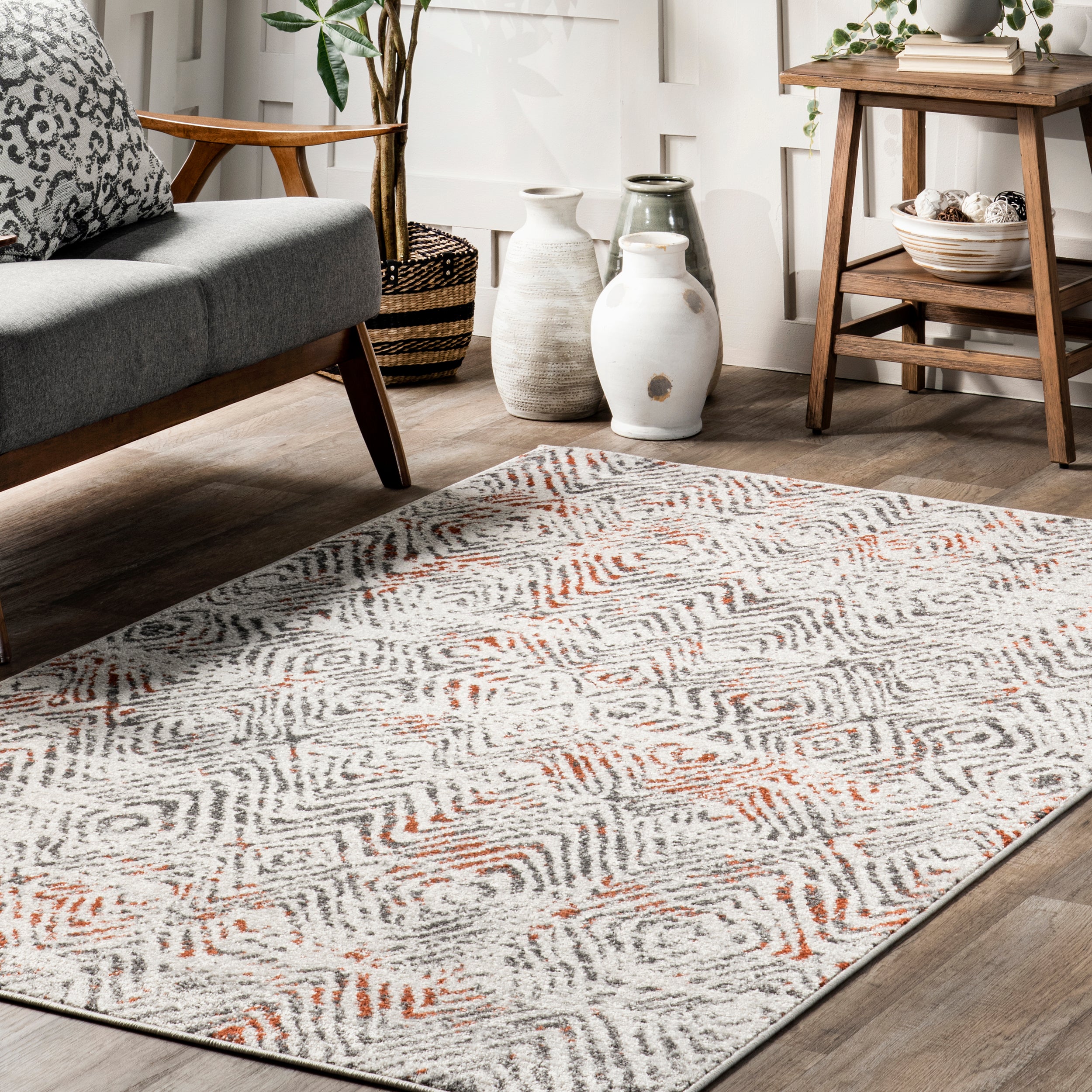 Cathrine Geometric Distressed Area Rug - Image 9