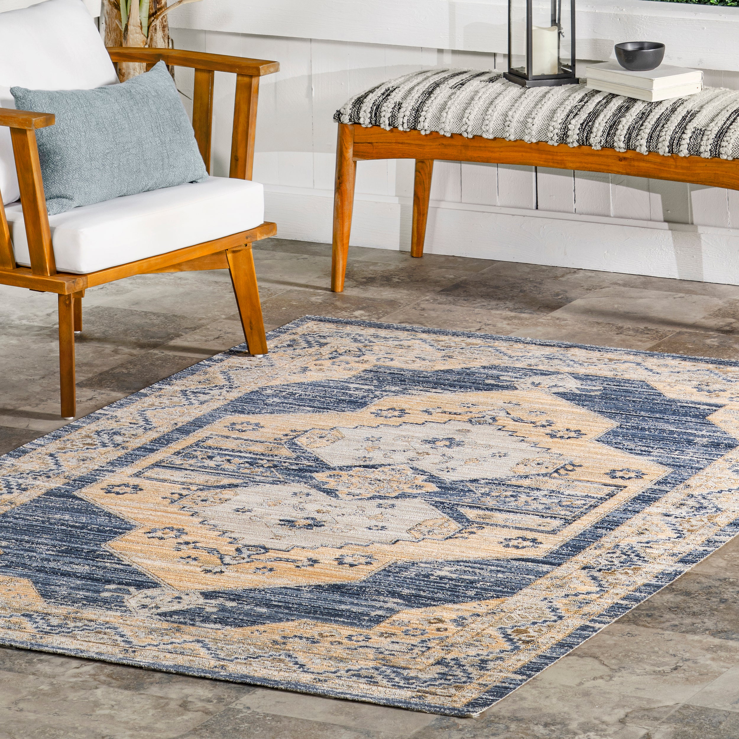 Zazie Traditional Machine Washable Indoor/Outdoor Area Rug - Image 9