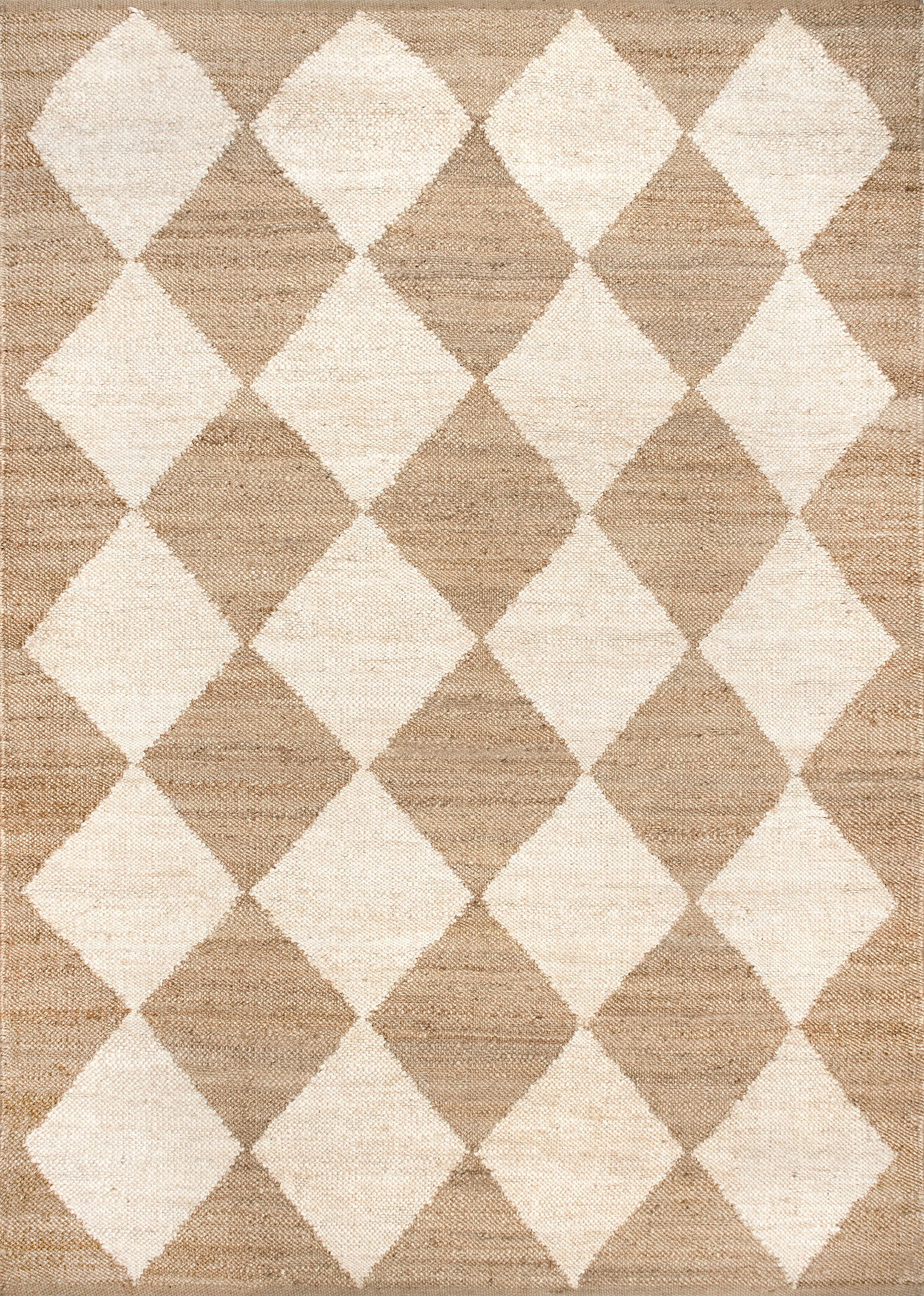 Louie Diamond Checkerboard Jute Area Rug