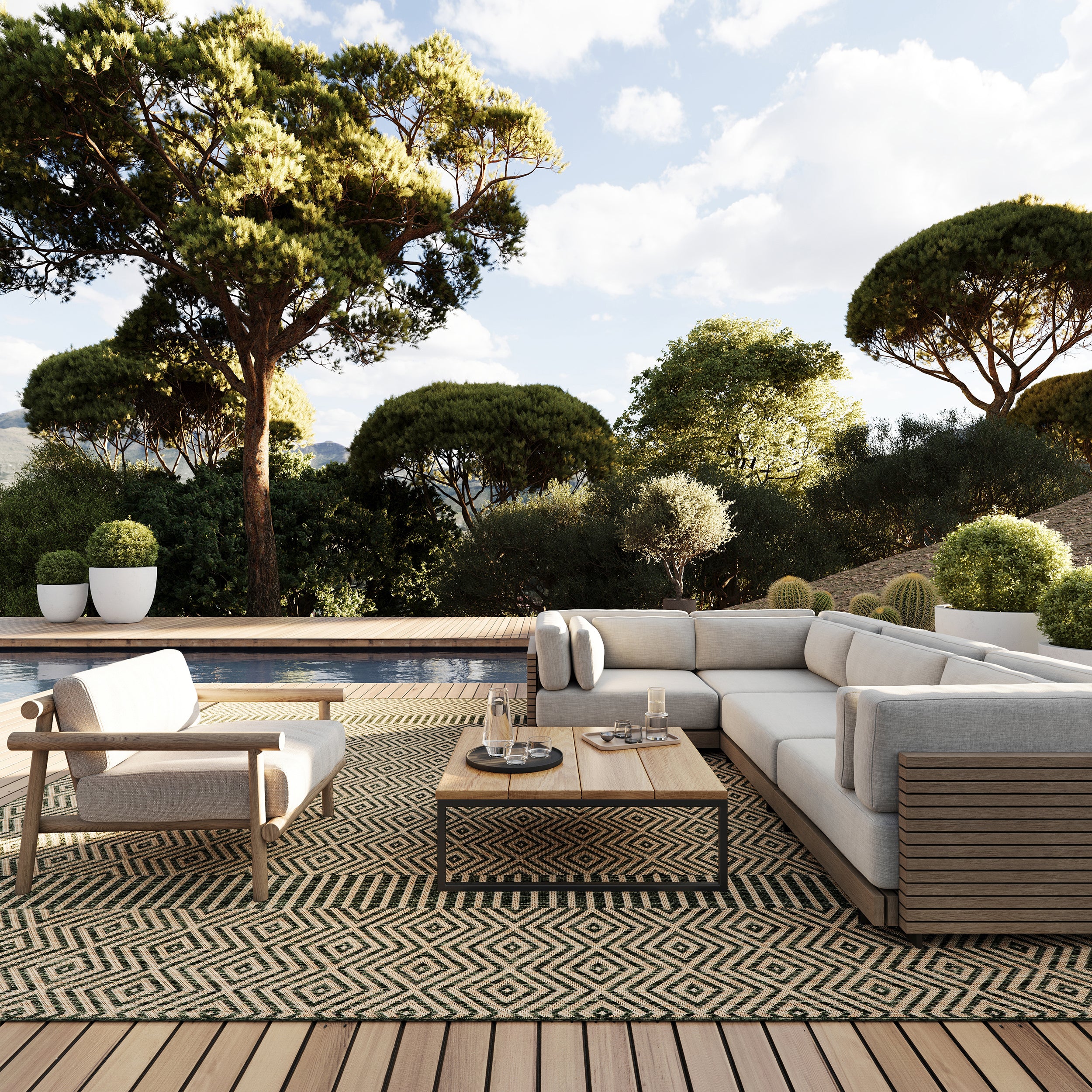 Kieran Striped Indoor/Outdoor Area Rug - Image 2