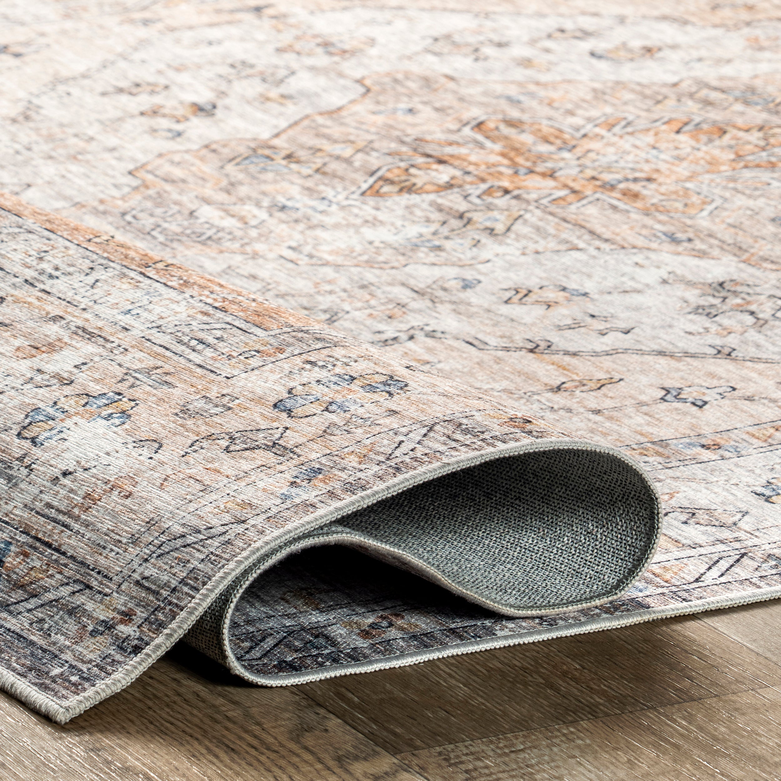 Keila Vintage Stain Repellent Machine Washable Area Rug - Image 4