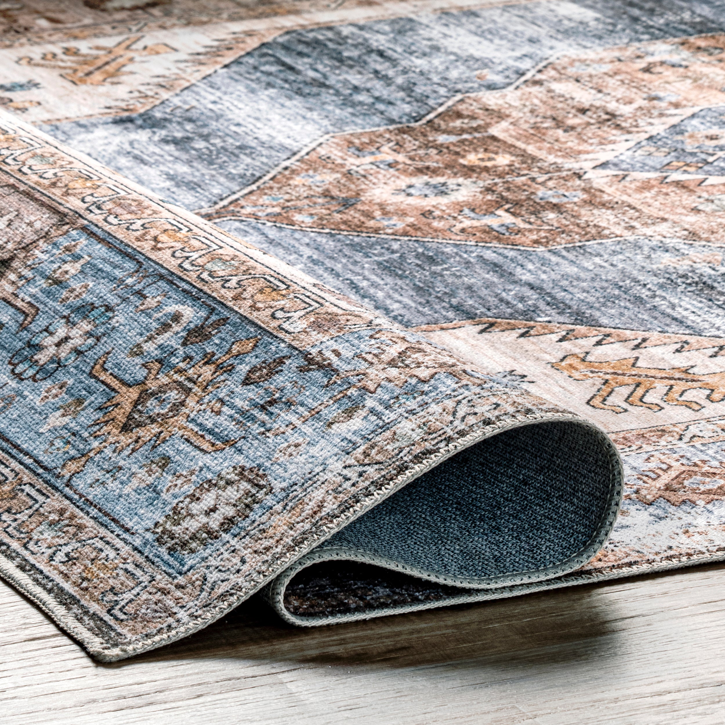 Gracie Distressed Medallion Machine Washable Area Rug - Image 17