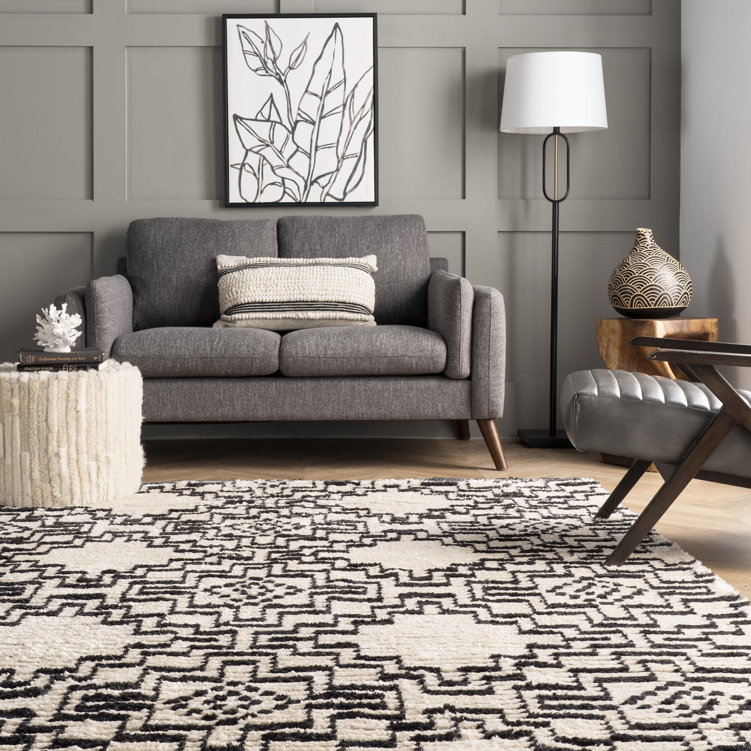 Celia Soft Shag Abstract Aztec Fringe Area Rug - Image 8