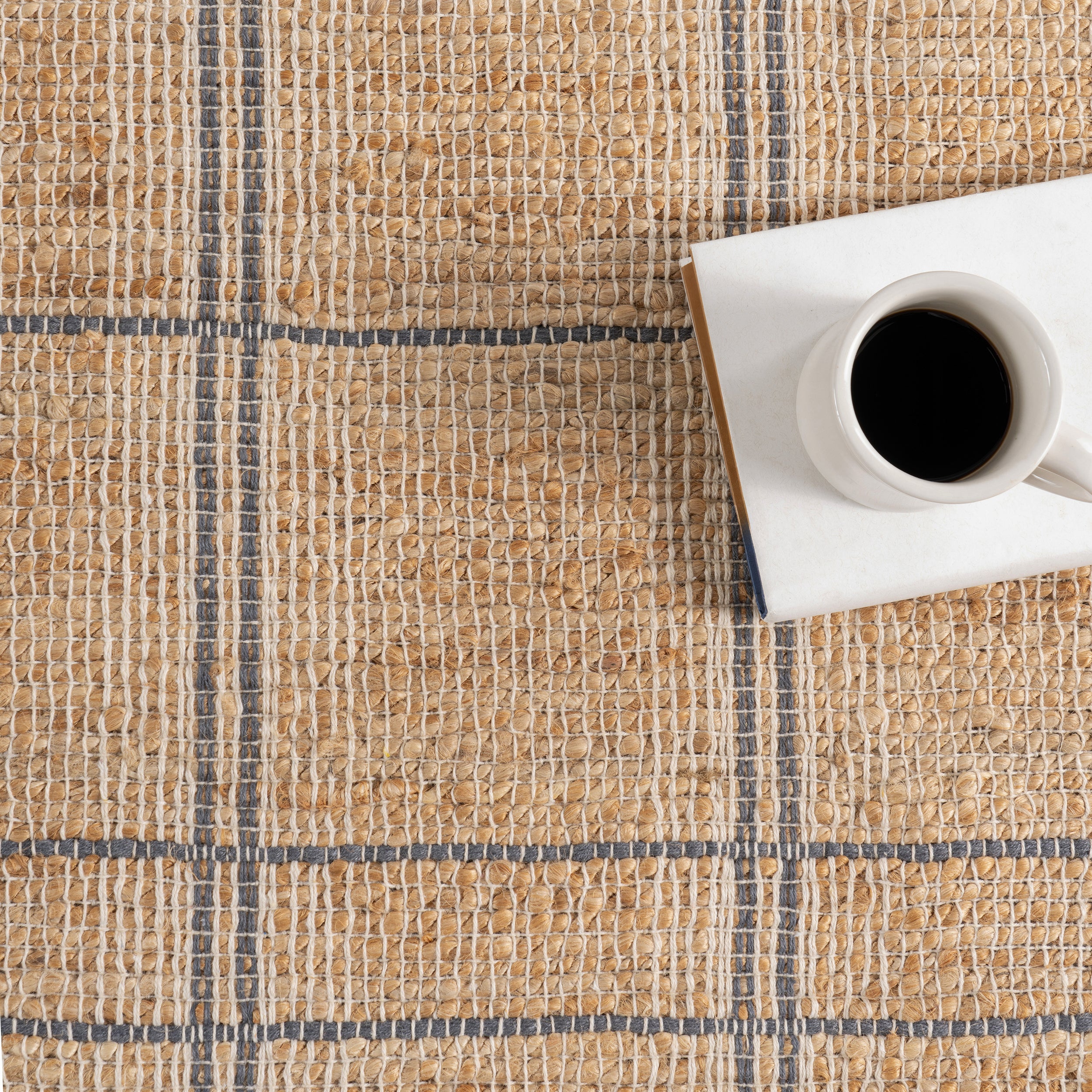Oscar Plaid Jute Area Rug - Image 7