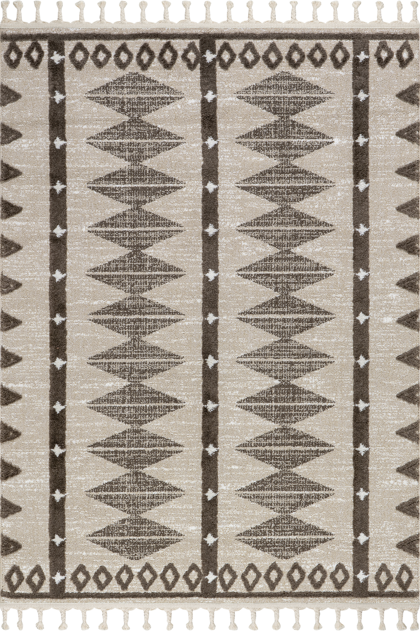 Autumn Geometric Tasseled Area Rug