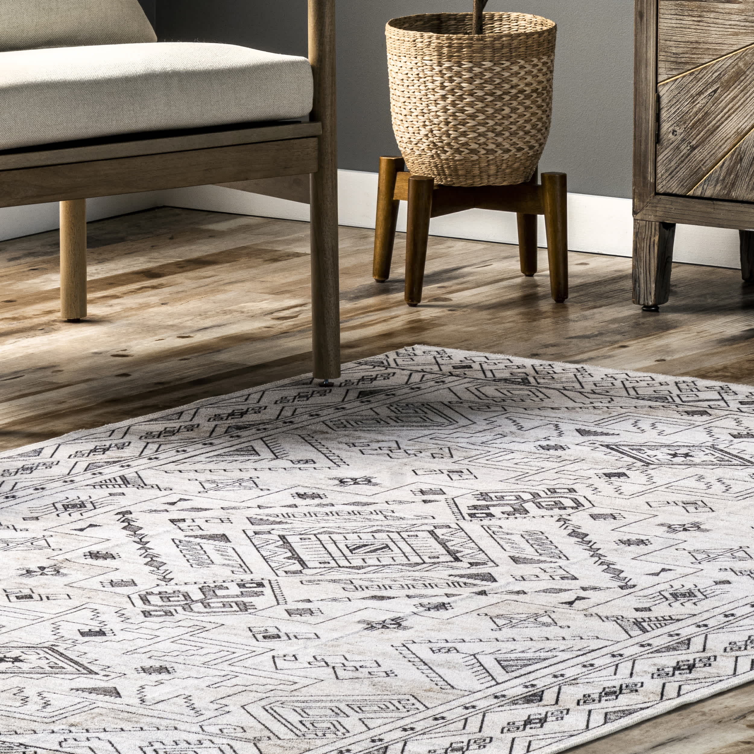 Marley Geometric Bordered Area Rug - Image 9