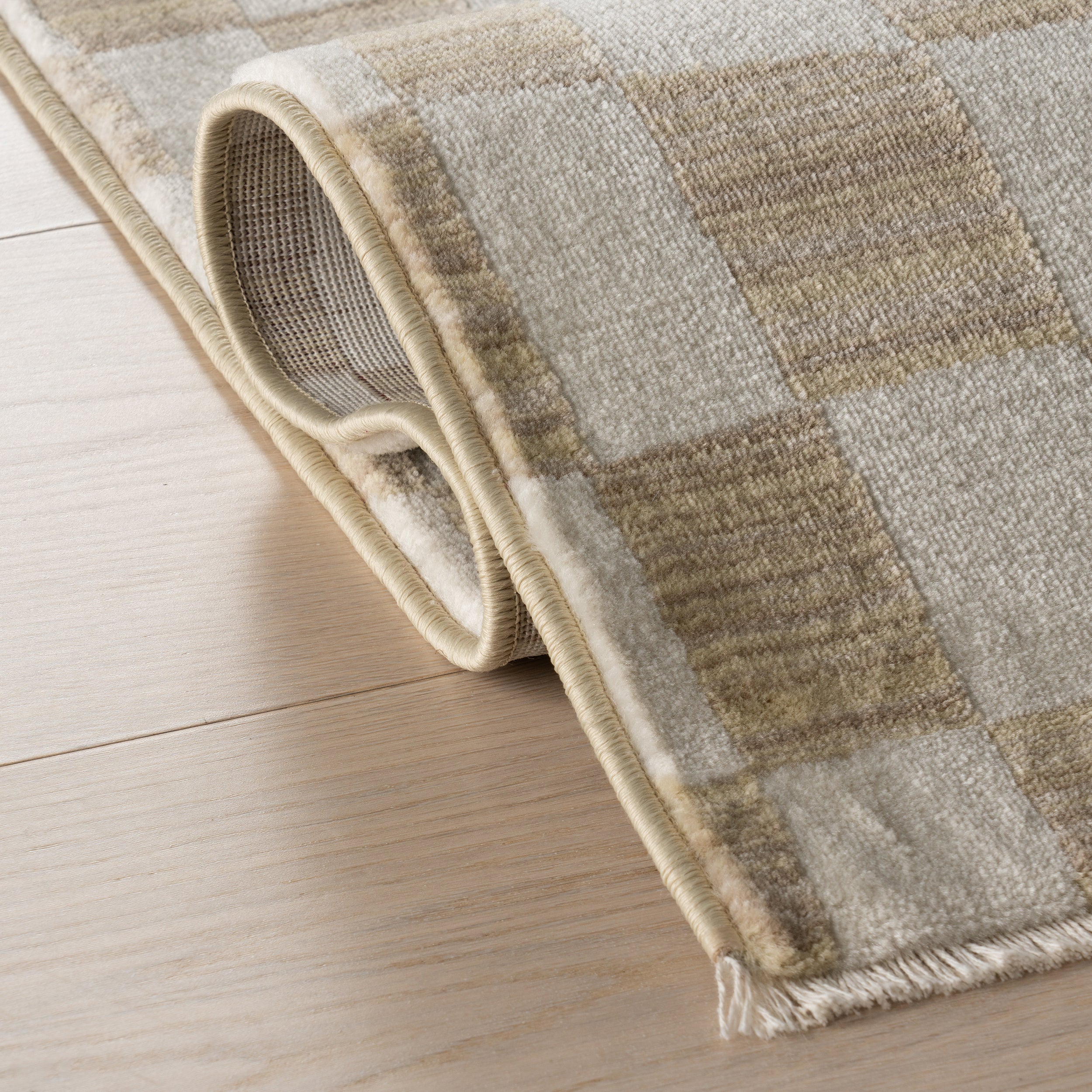 Dominique Abstract Checkered Fringe Area Rug - Image 22