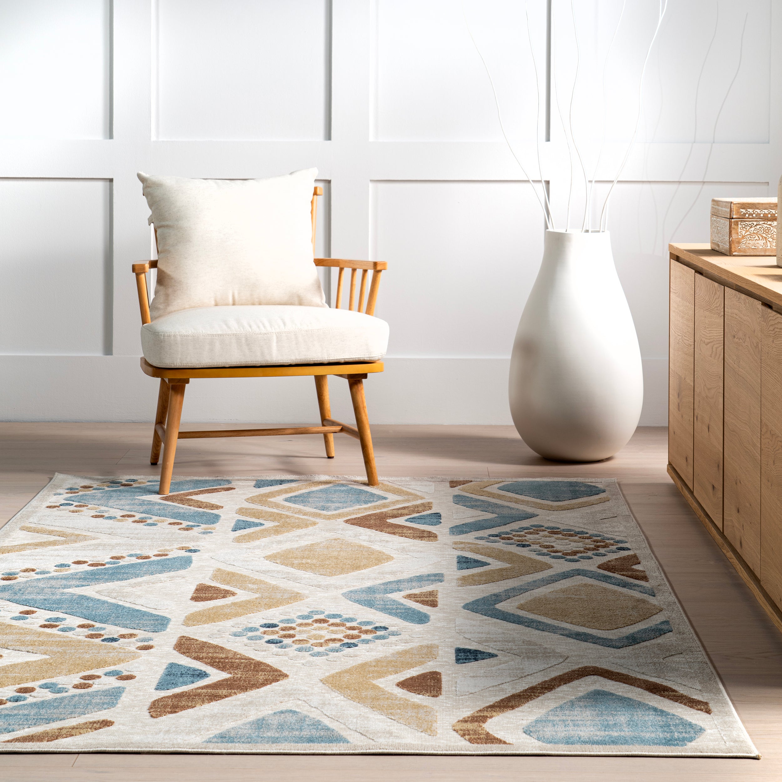 Henley Geometric Machine Washable Area Rug - Image 8