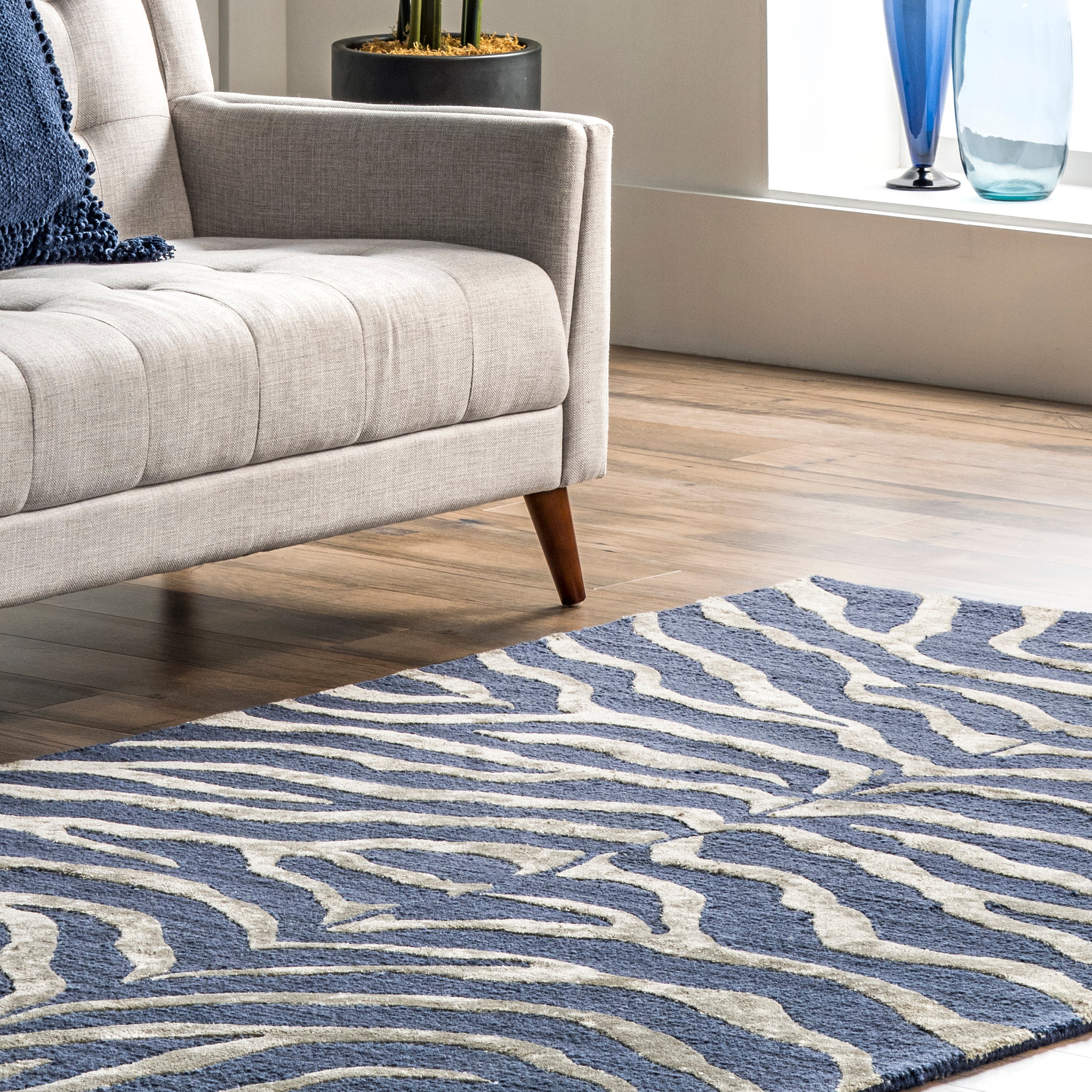Hand Tufted Plush Zebra Area Rug - Image 19