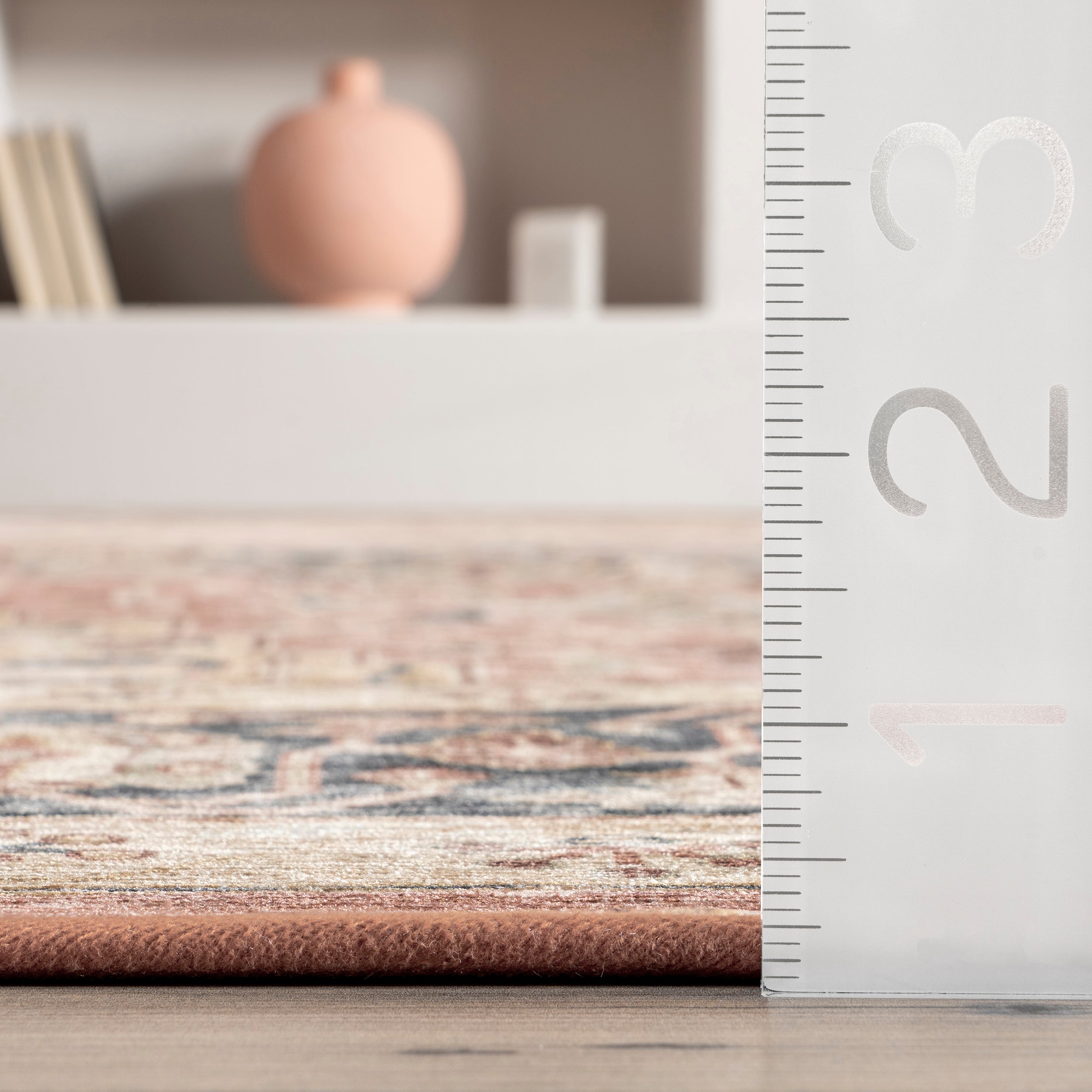 Jessa Faded Medallion Machine Washable Area Rug - Image 3