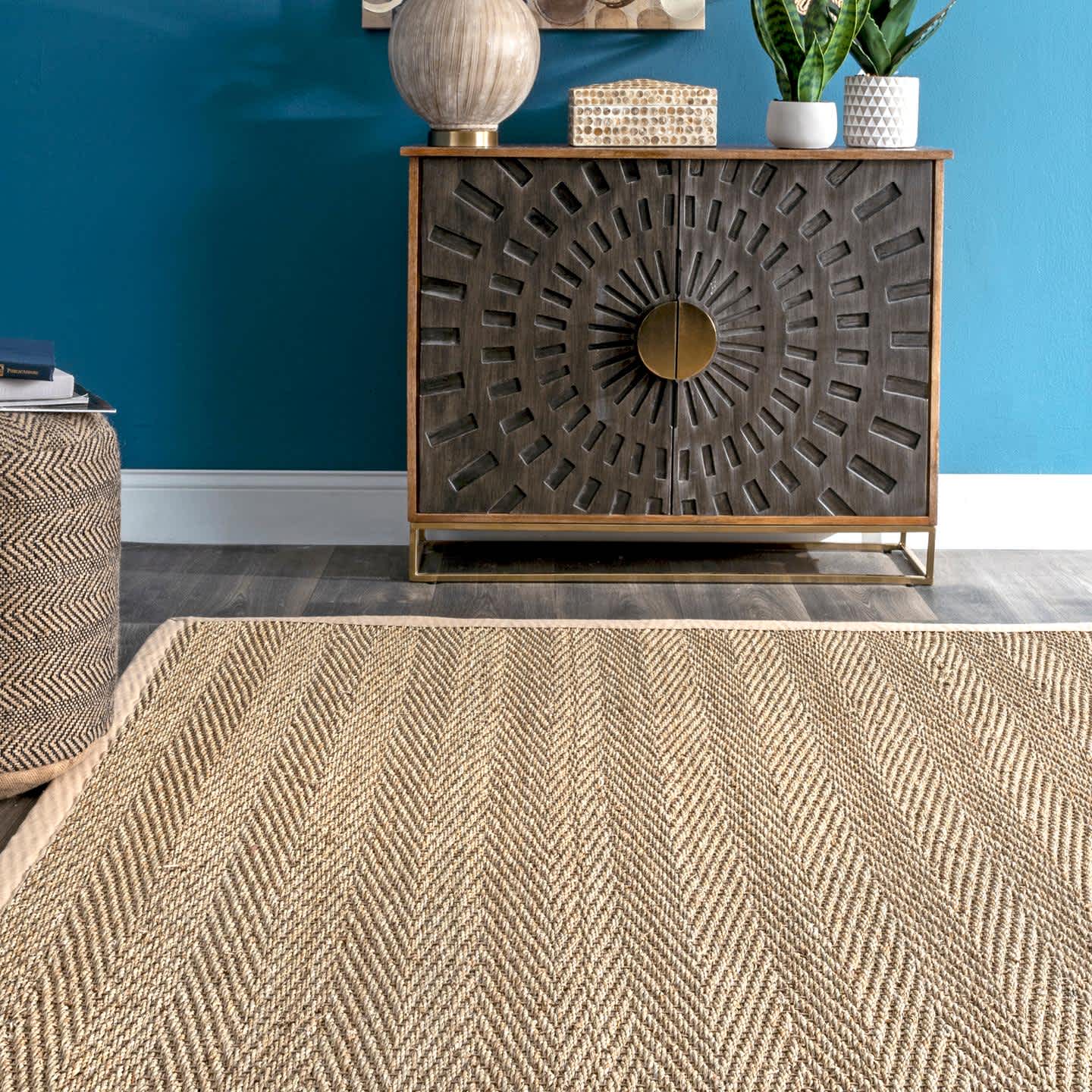 Larnaca Seagrass Herringbone Indoor/Outdoor Area Rug - Image 4