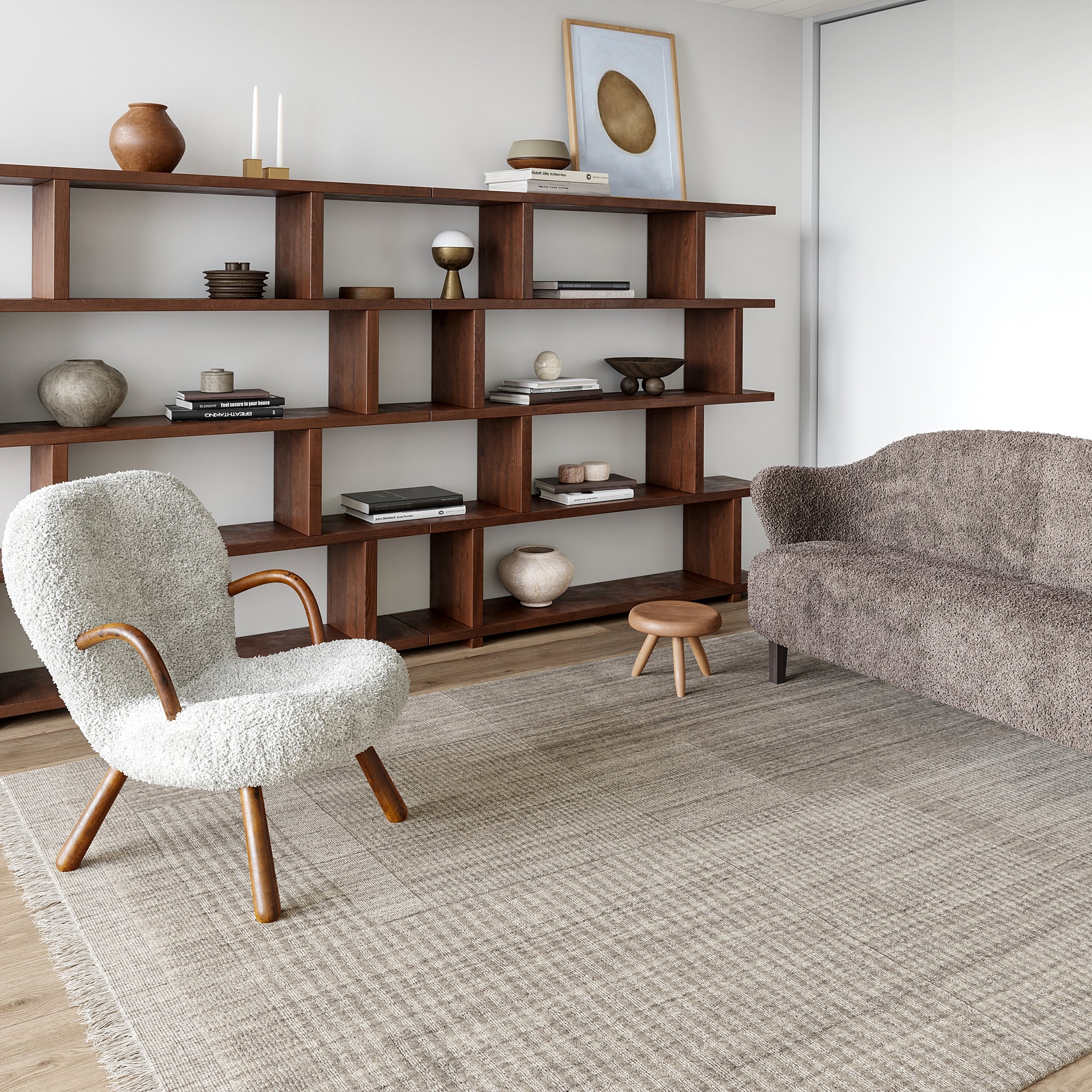 Mozai Fringed Wool-Blend Area Rug - Image 8