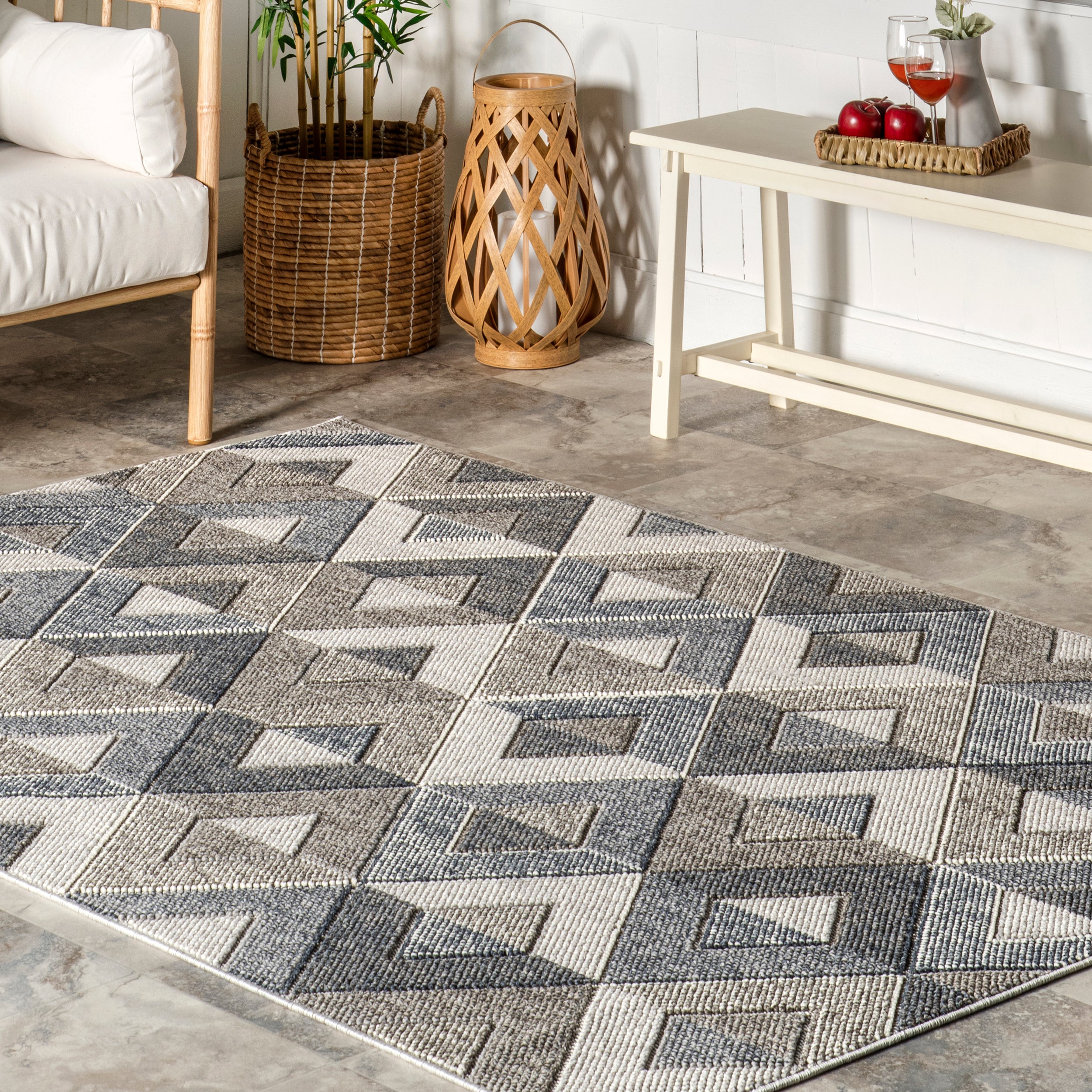 Gale Geometric Indoor/Outdoor Area Rug - Image 9
