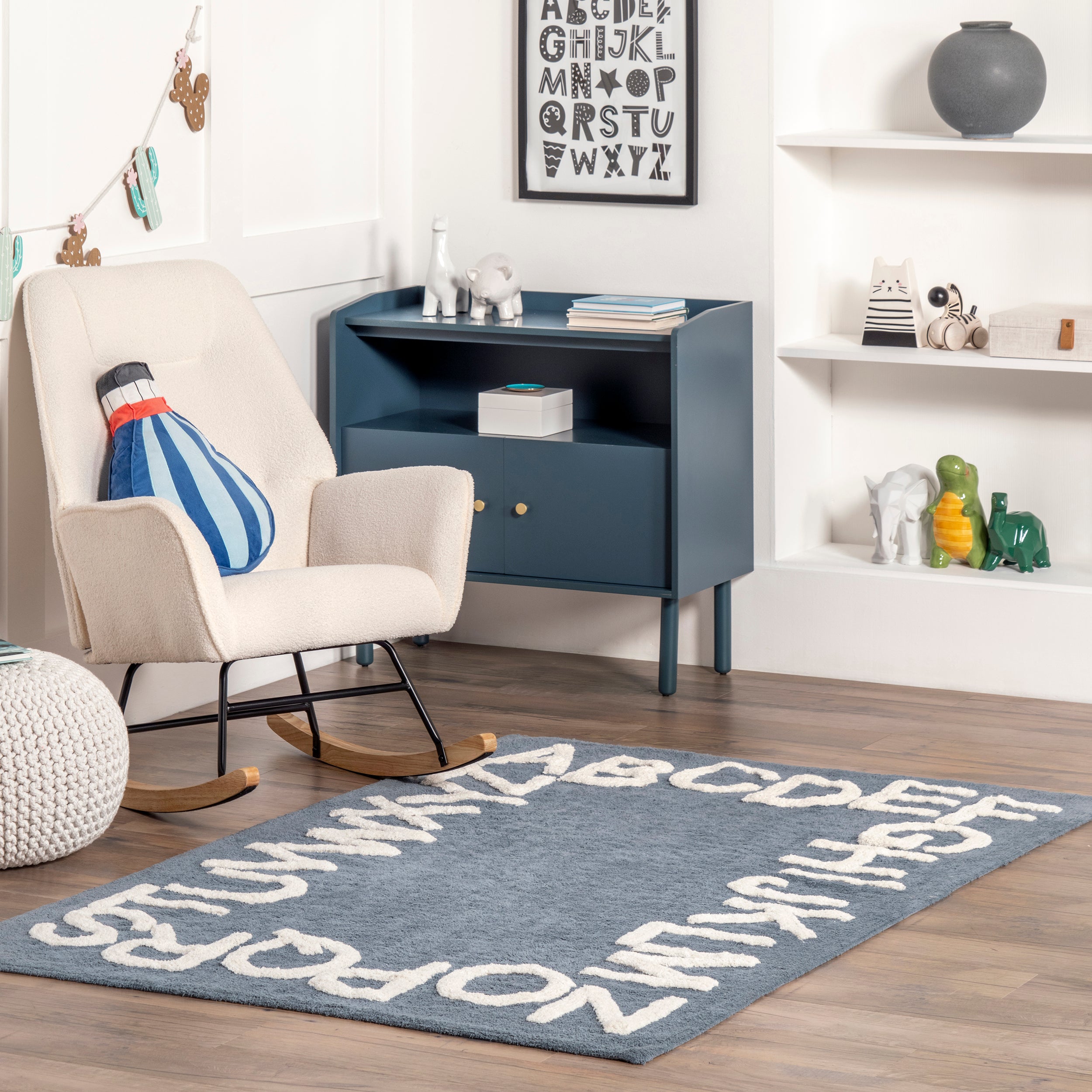 Kids Washable Round Alphabet Rug - Image 2
