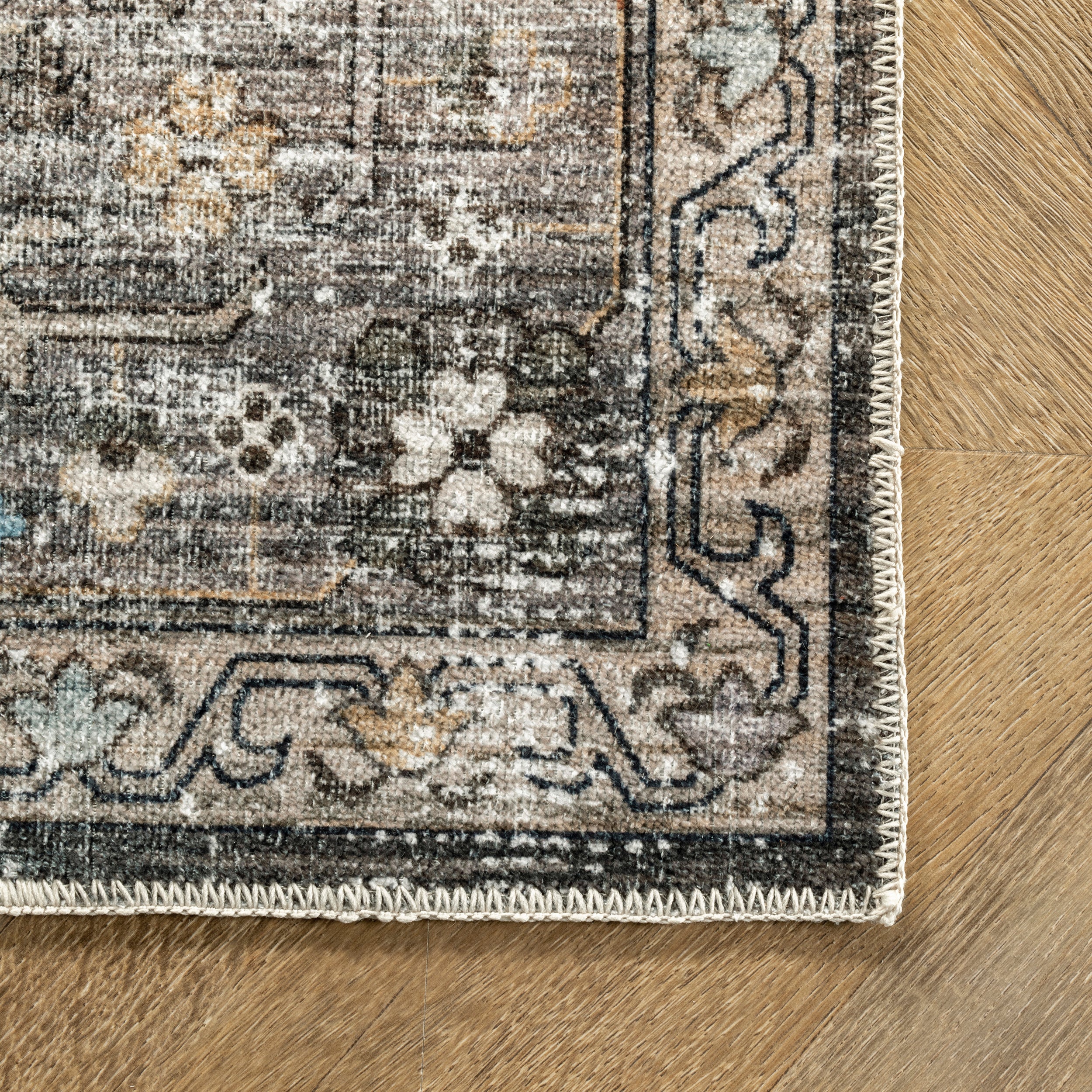 Gracie Distressed Medallion Machine Washable Area Rug - Image 5