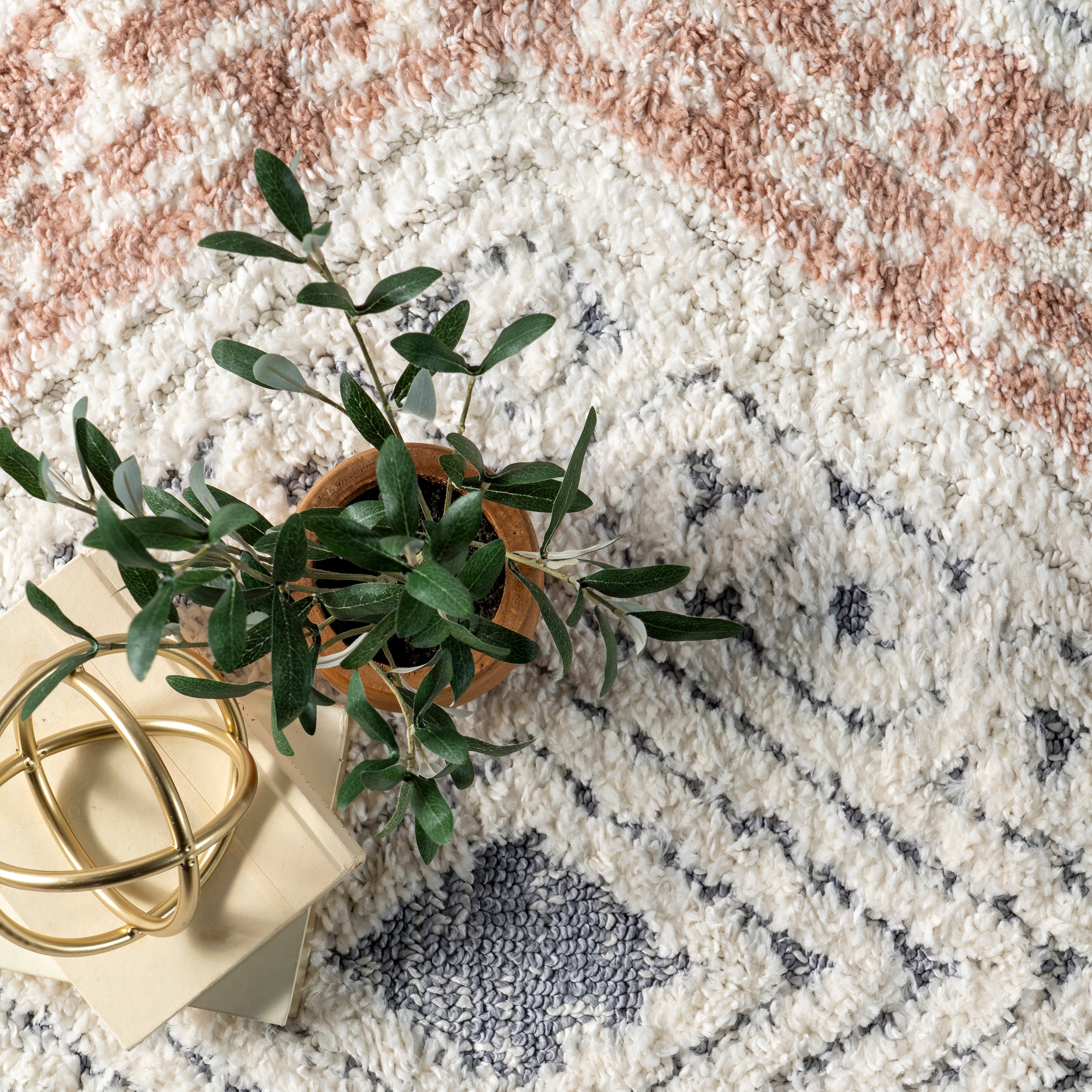 Acacia Raised Diamond Tasseled Area Rug - Image 6