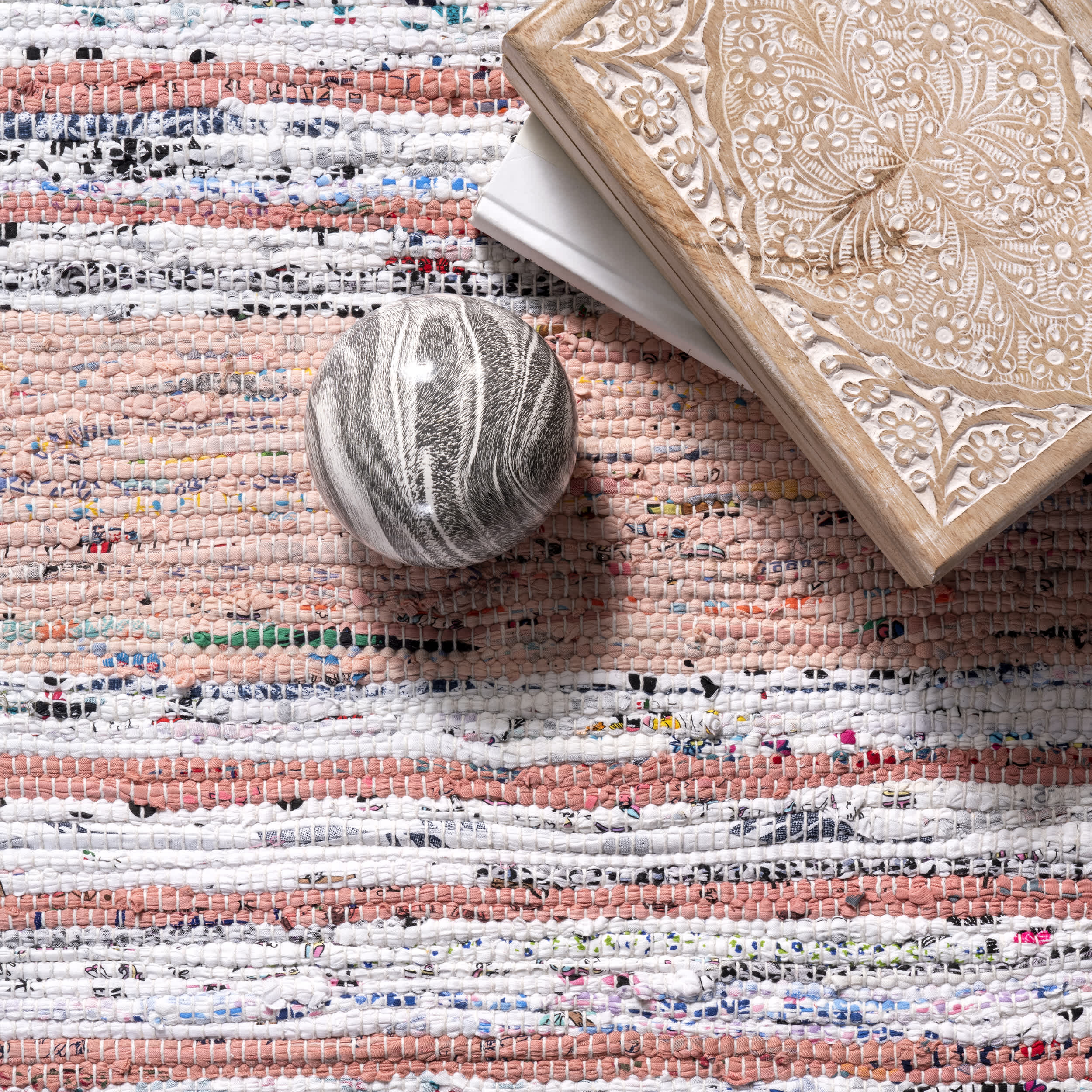 Seraphina Mottled Stipe Cotton Tassel Area Rug - Image 12
