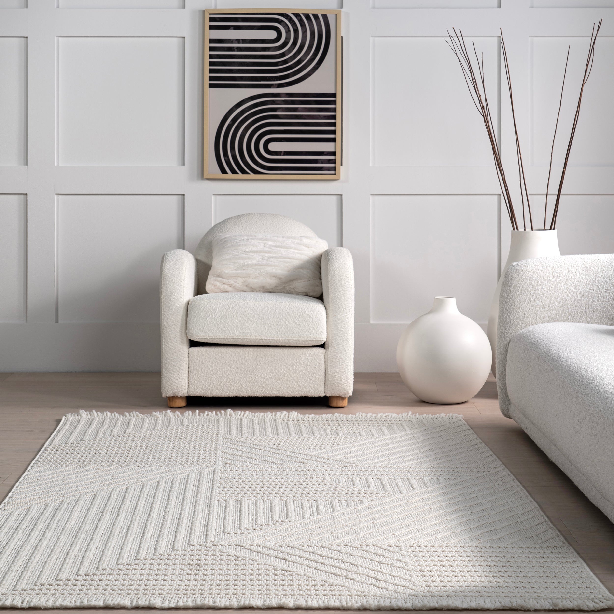 Makena Modern Geometric High-Low Area Rug - Image 8