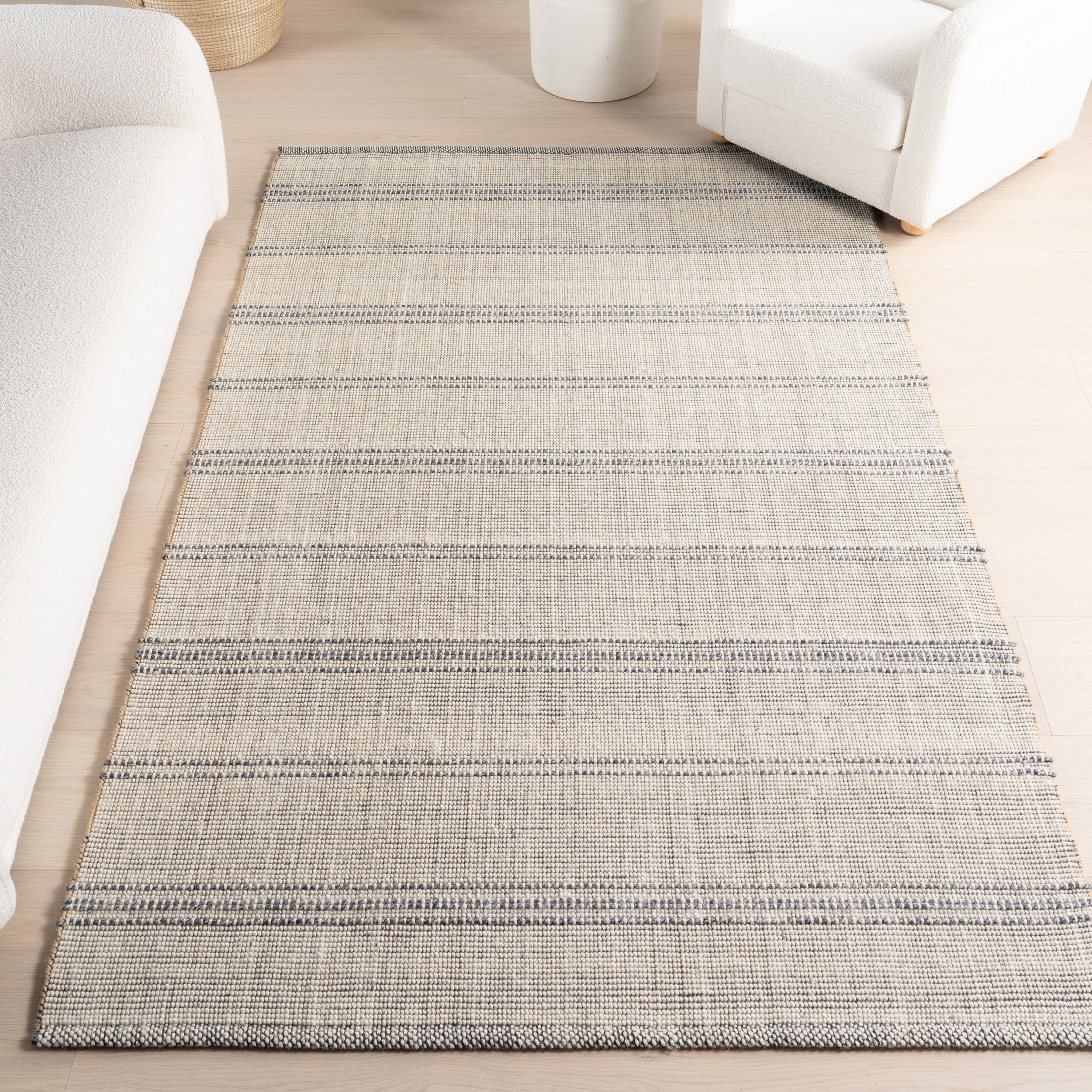 Garnet Striped Wool Area Rug - Image 2
