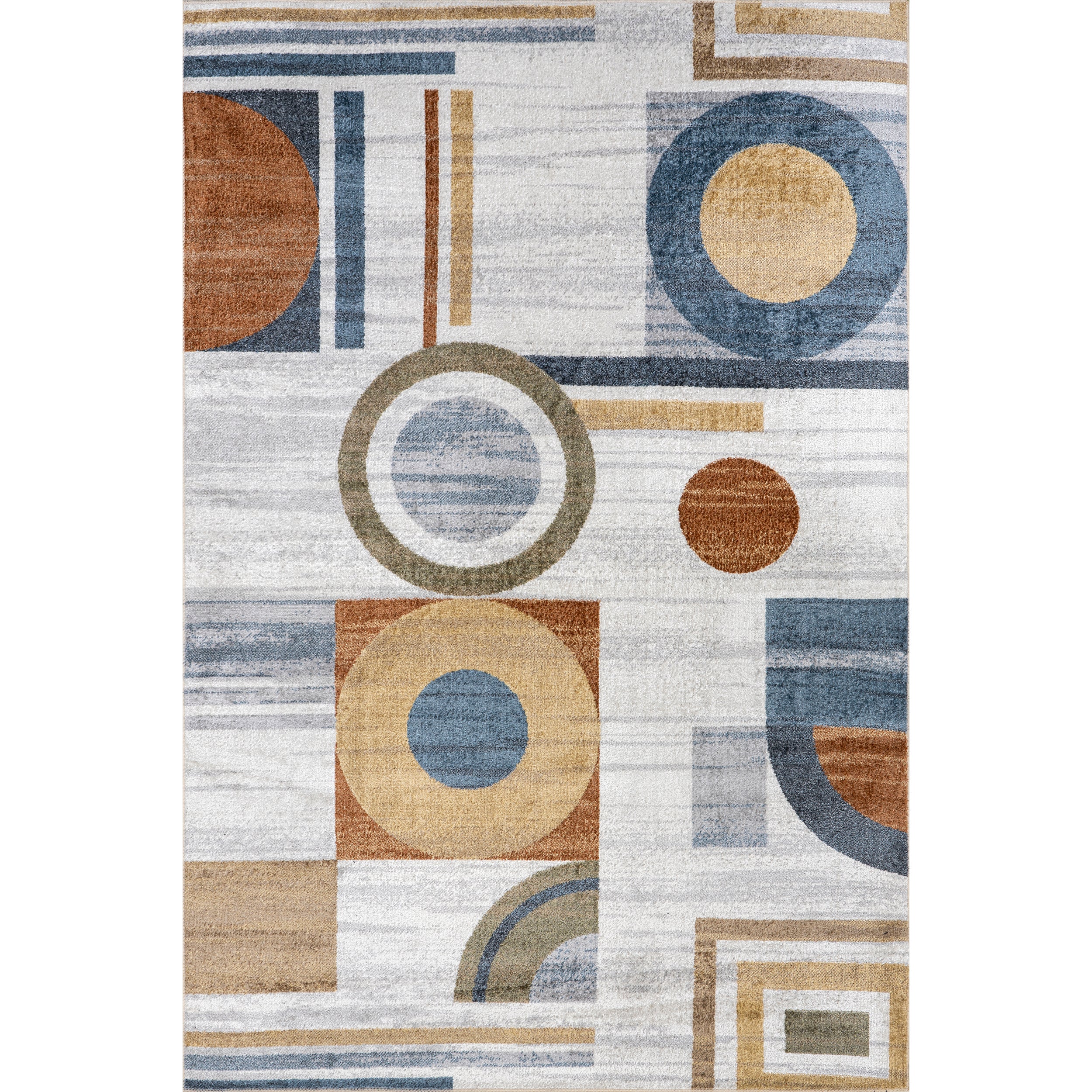 Brodee Abstract Retro Machine Washable Area Rug