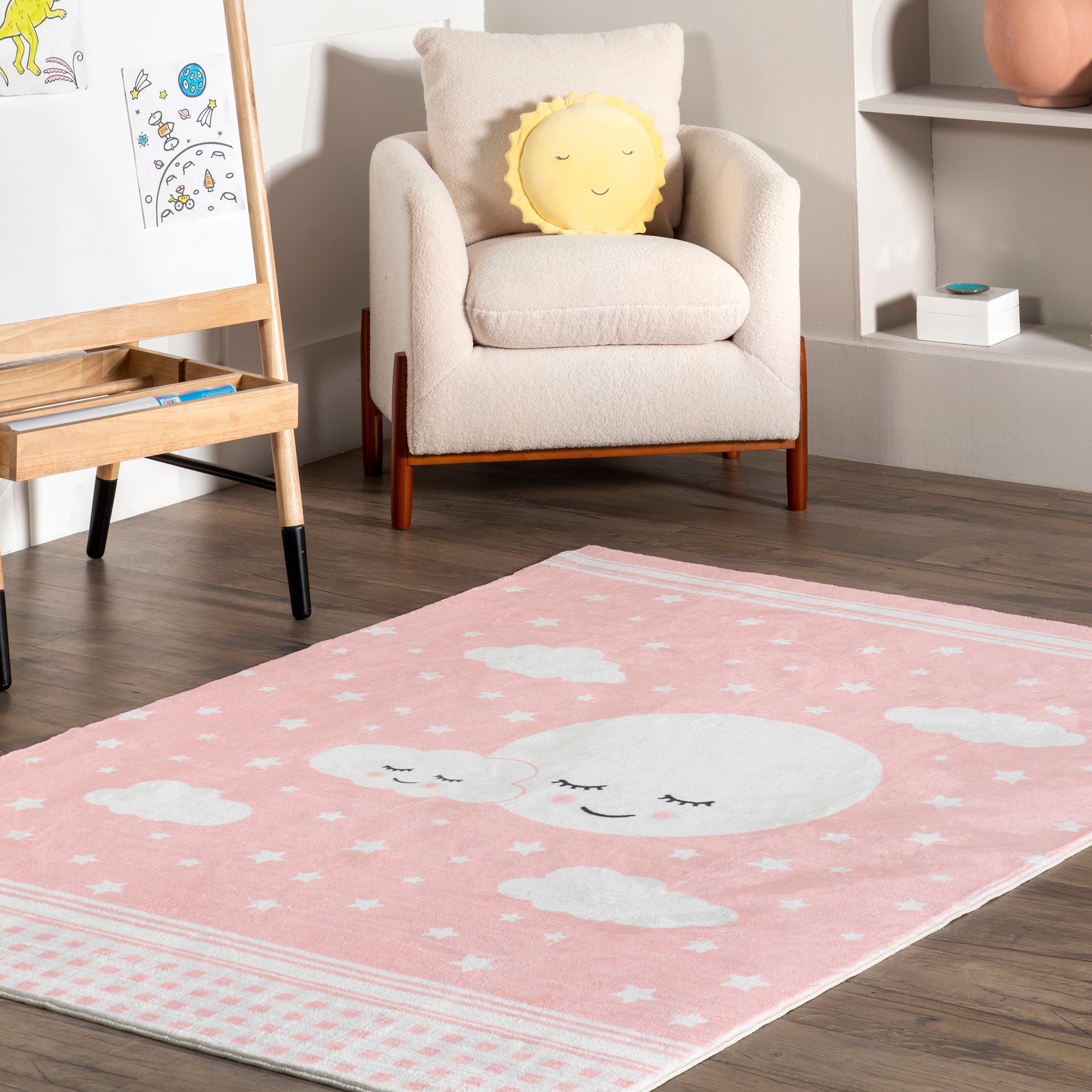 Peaceful Night Machine Washable Kids Area Rug - Image 9