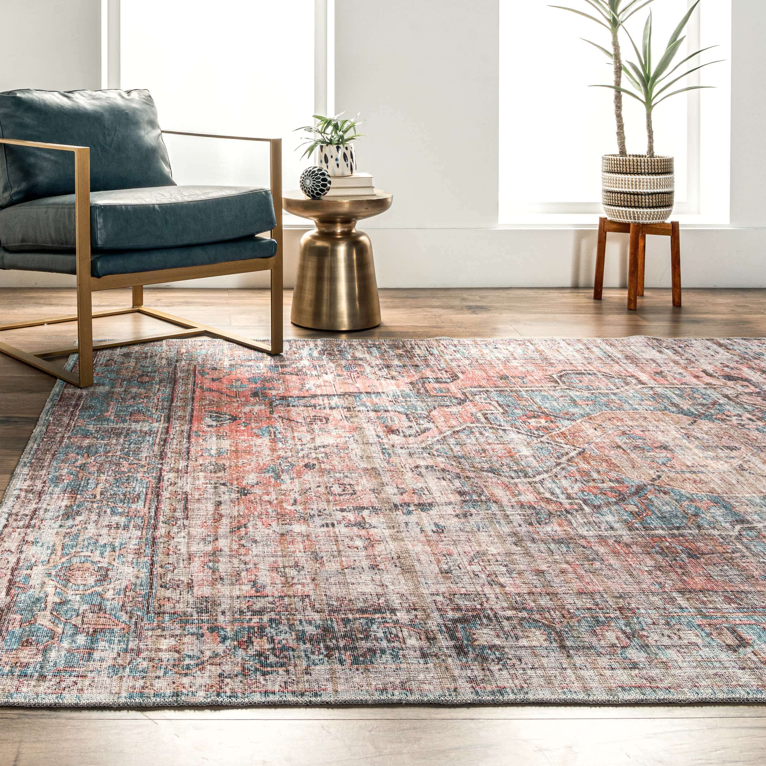 Cammy Machine Washable Faded Vintage Medallion Area Rug - Image 7
