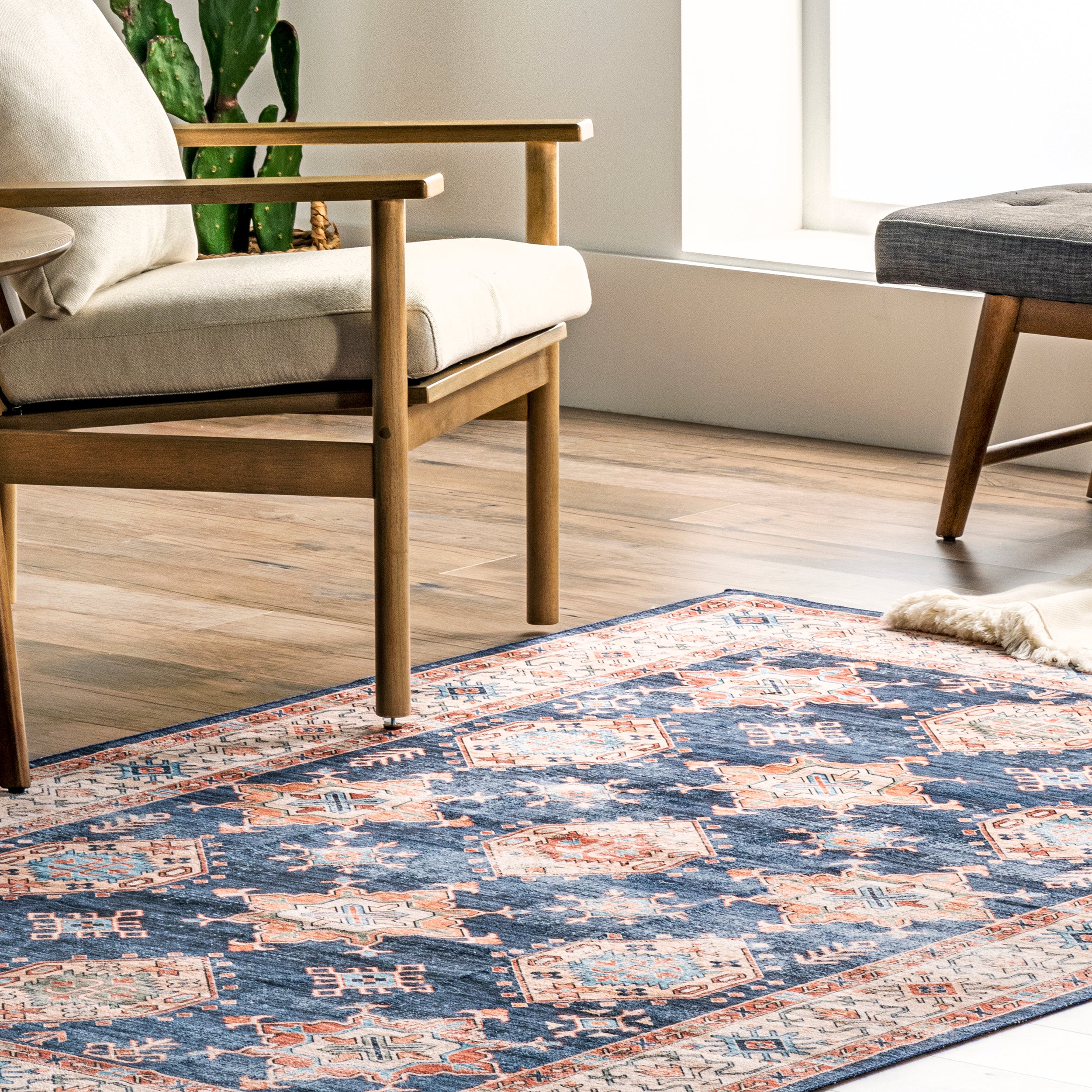Finley Machine Washable Vintage Distressed Area Rug - Image 20