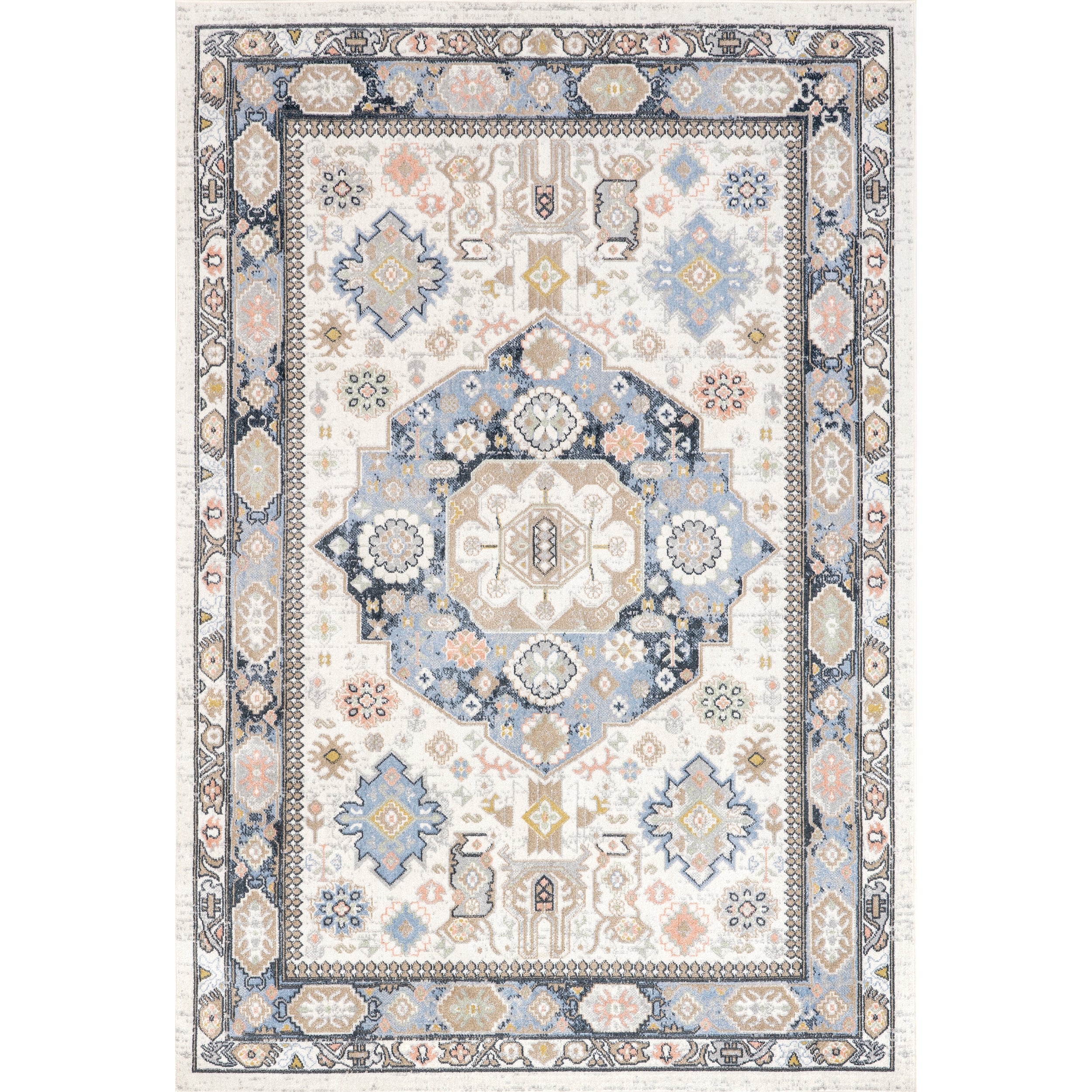Lesia Persian Medallion Machine Washable Area Rug