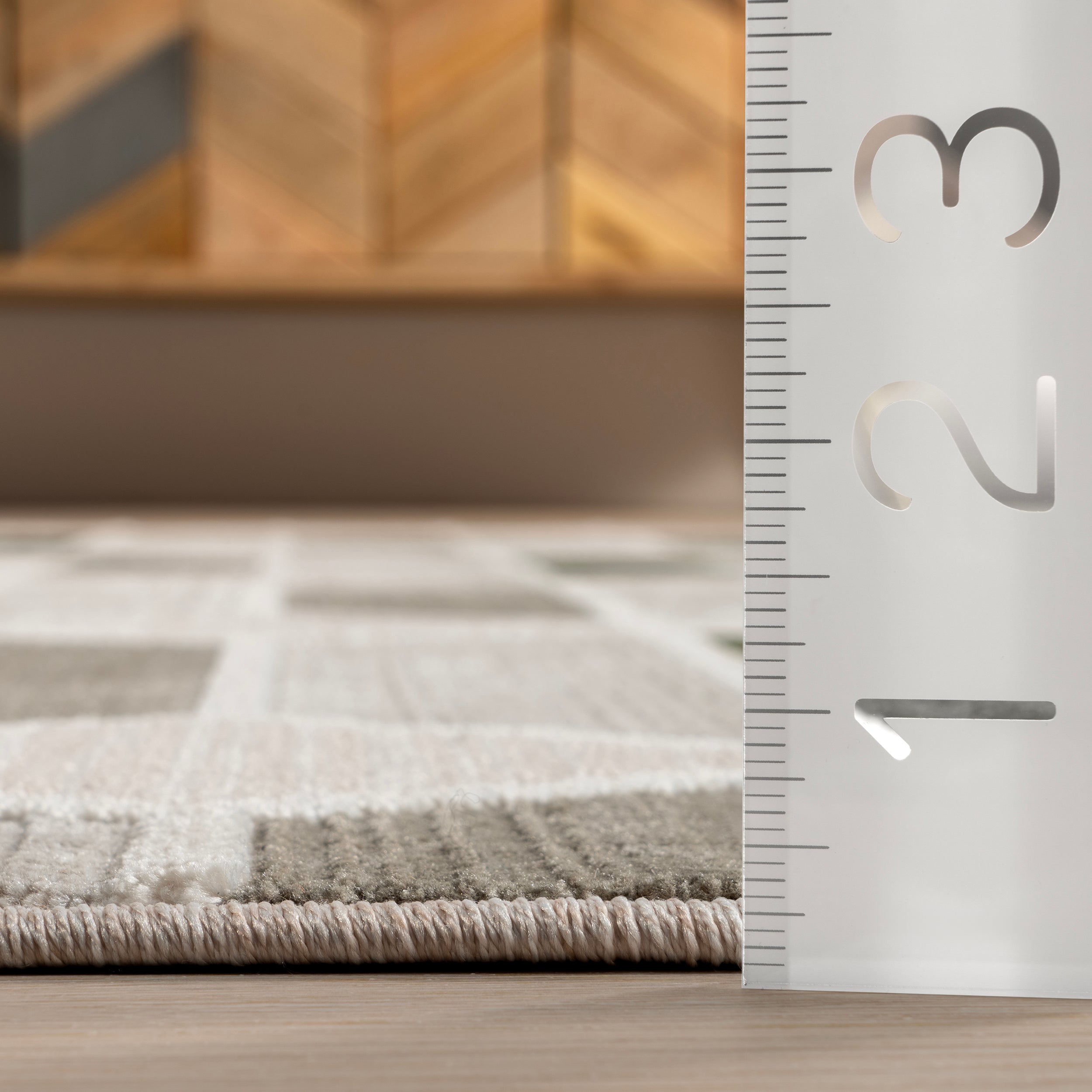 Fressia Modern High-Low Geometric Area Rug - Image 3