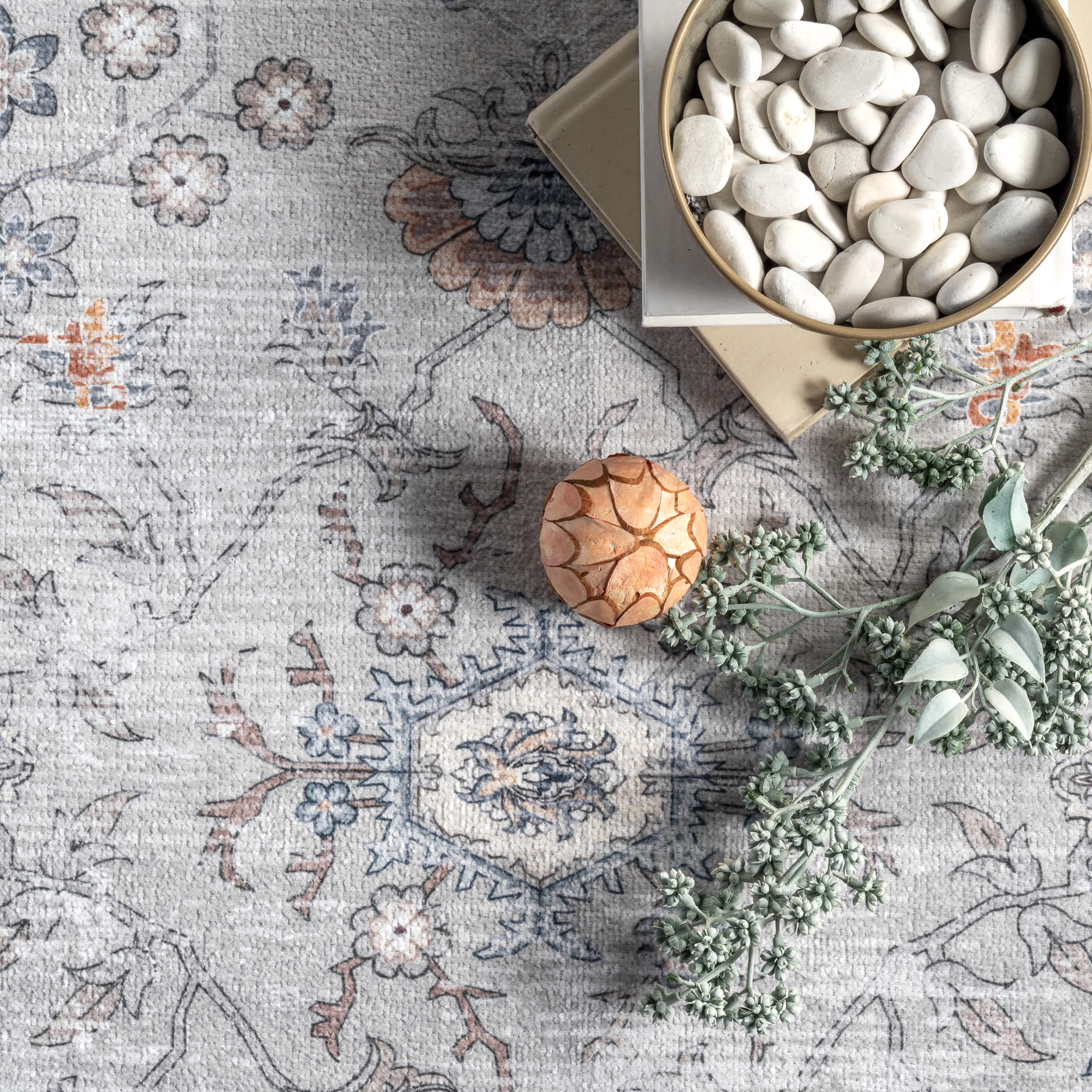 Julia Machine Washable Transitional Border Area Rug - Image 6