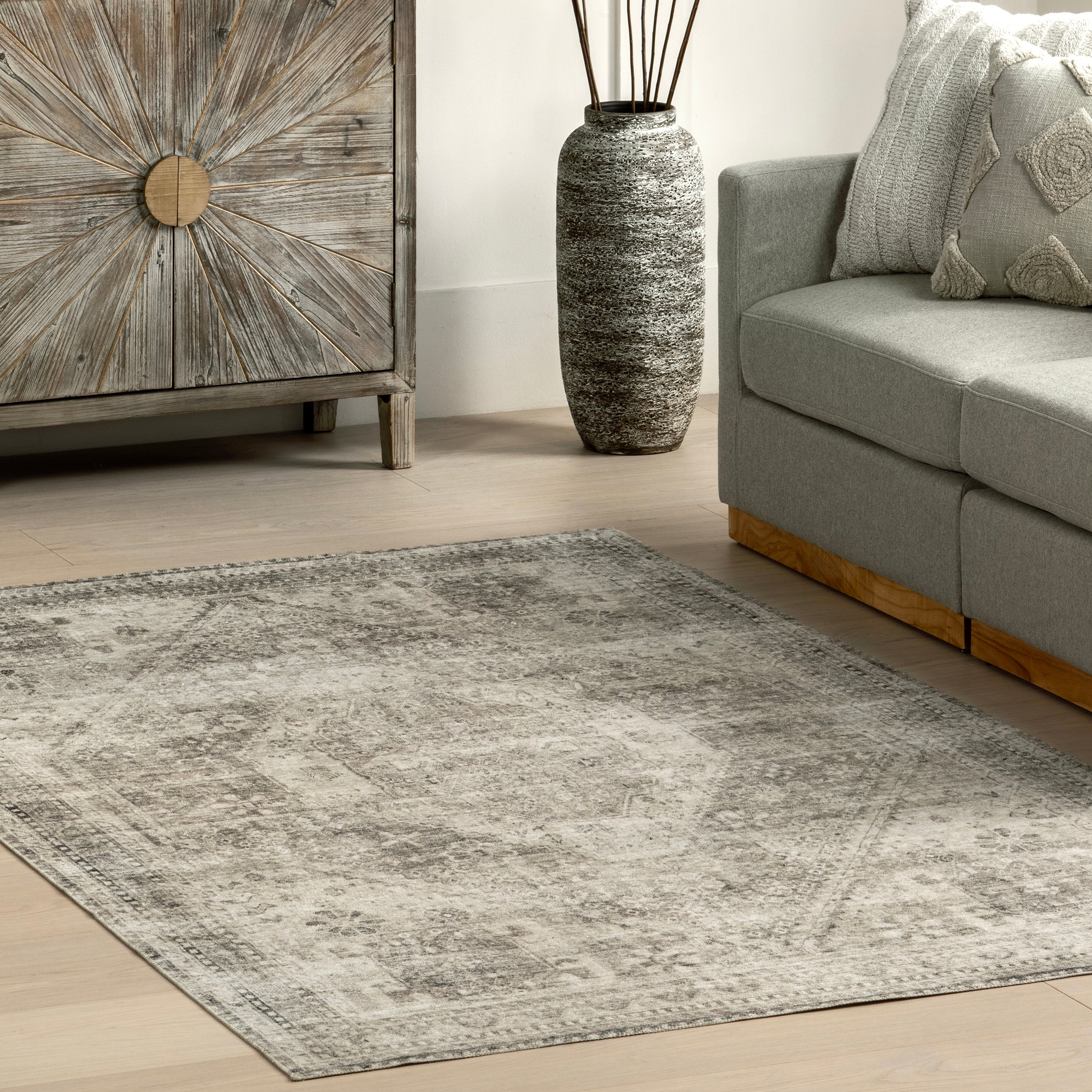 Nevaeh Machine Washable Bohemian Medallion Area Rug - Image 22