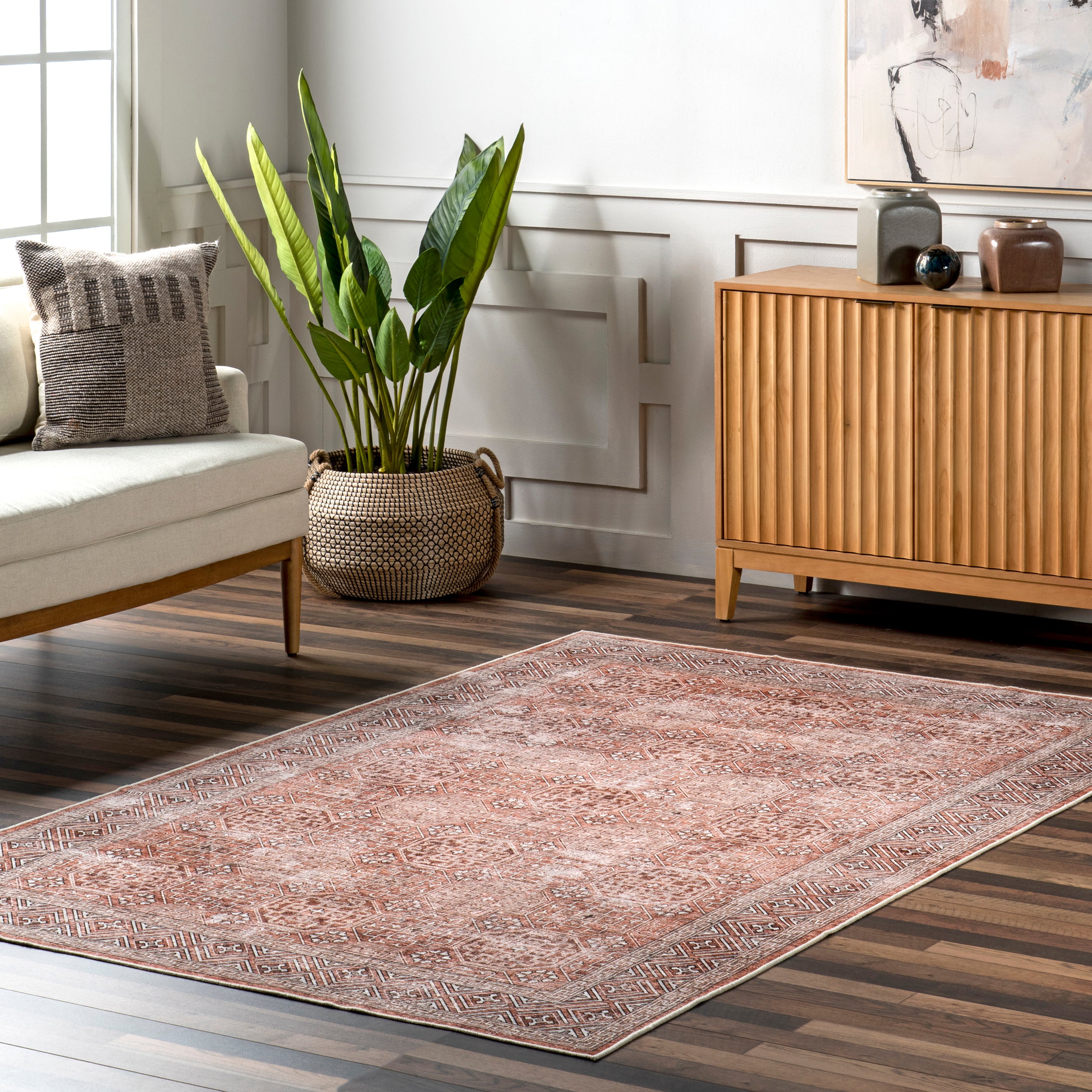 Xenia Faded Transitional Machine Washable Area Rug - Image 11