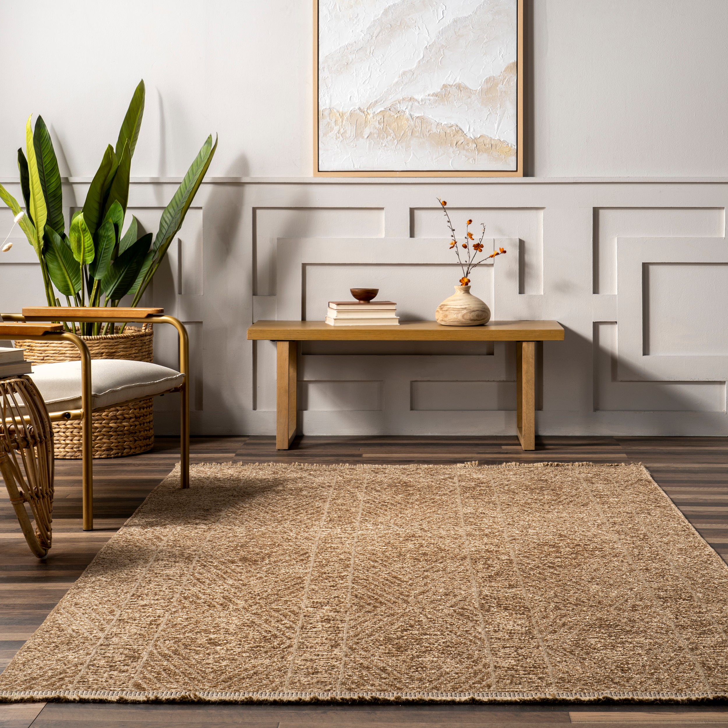 Deisy Diamond Lined Fringe Area Rug - Image 8