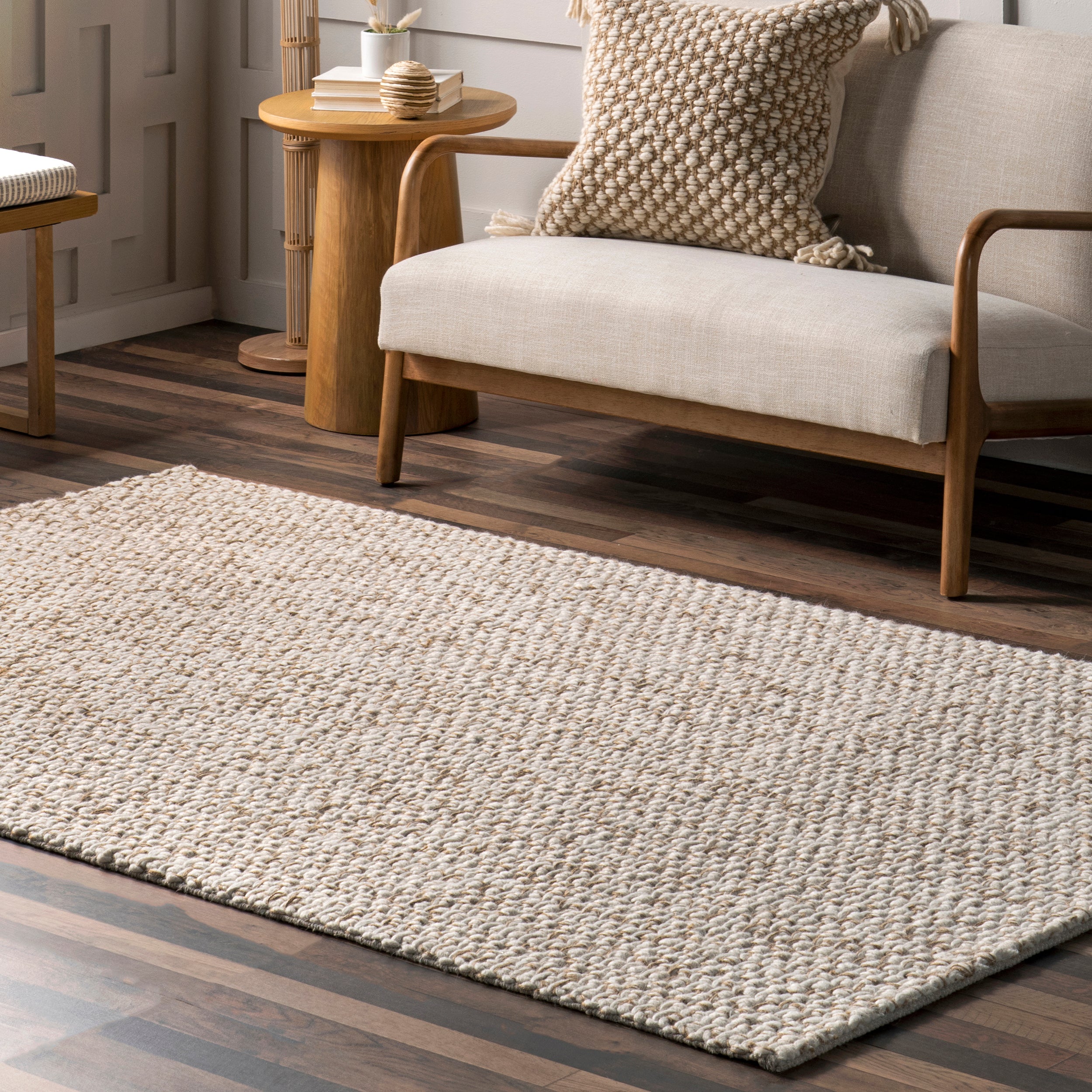 Enida Casual Farmhouse Wool Blend Area Rug - Image 9
