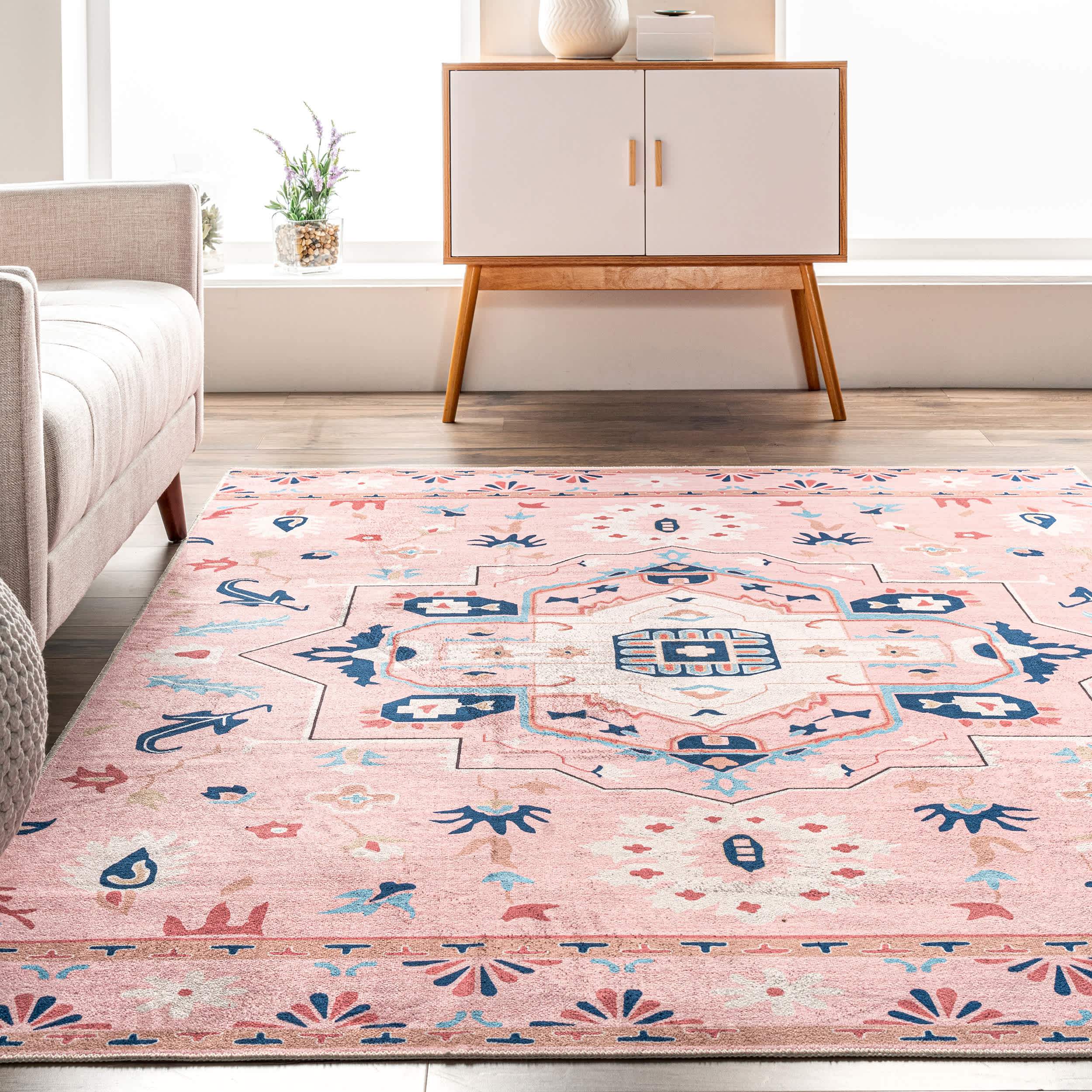 Roxanna Machine Washable Boho Floral Area Rug - Image 8