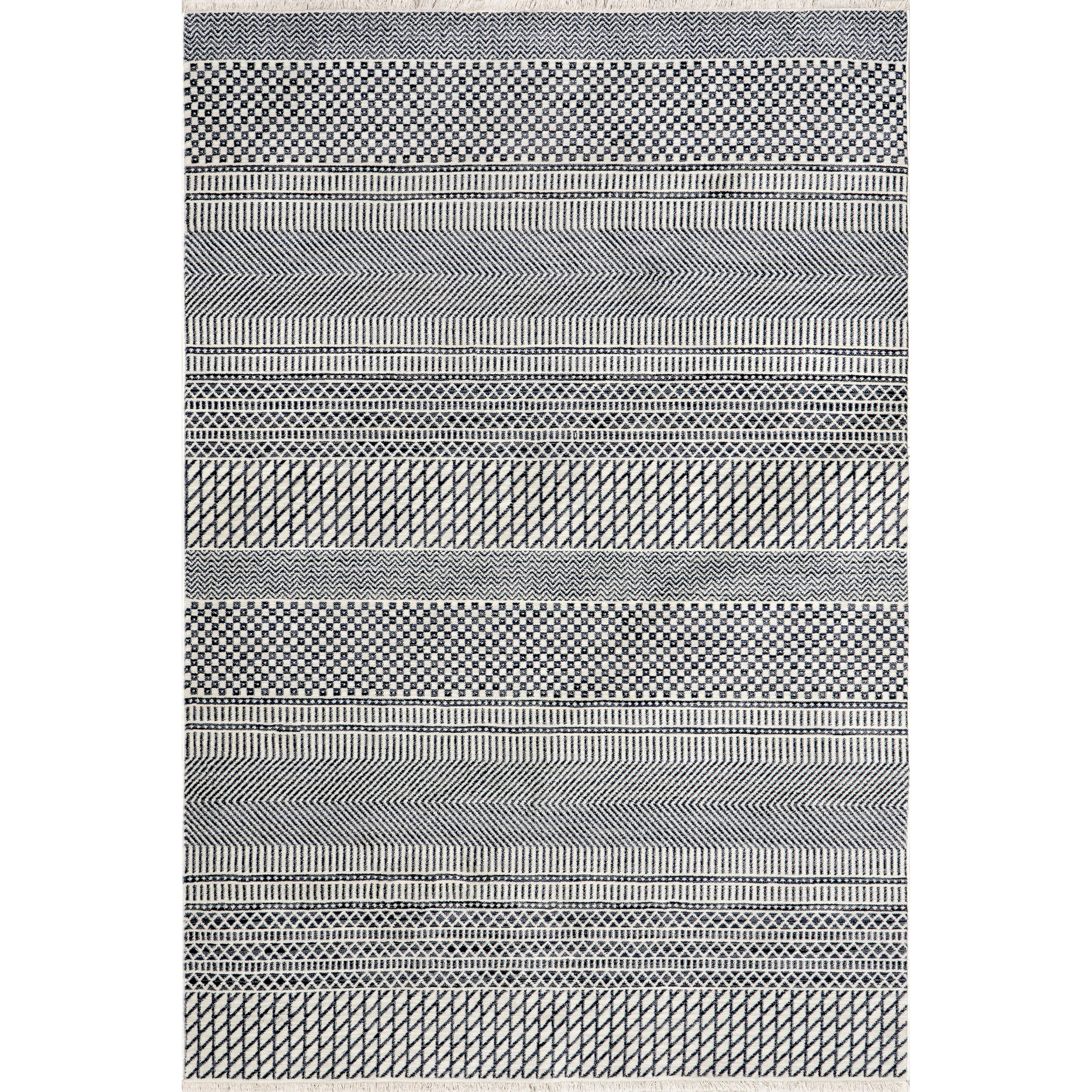 Lavender Geometric Fringe Area Rug - Image 10