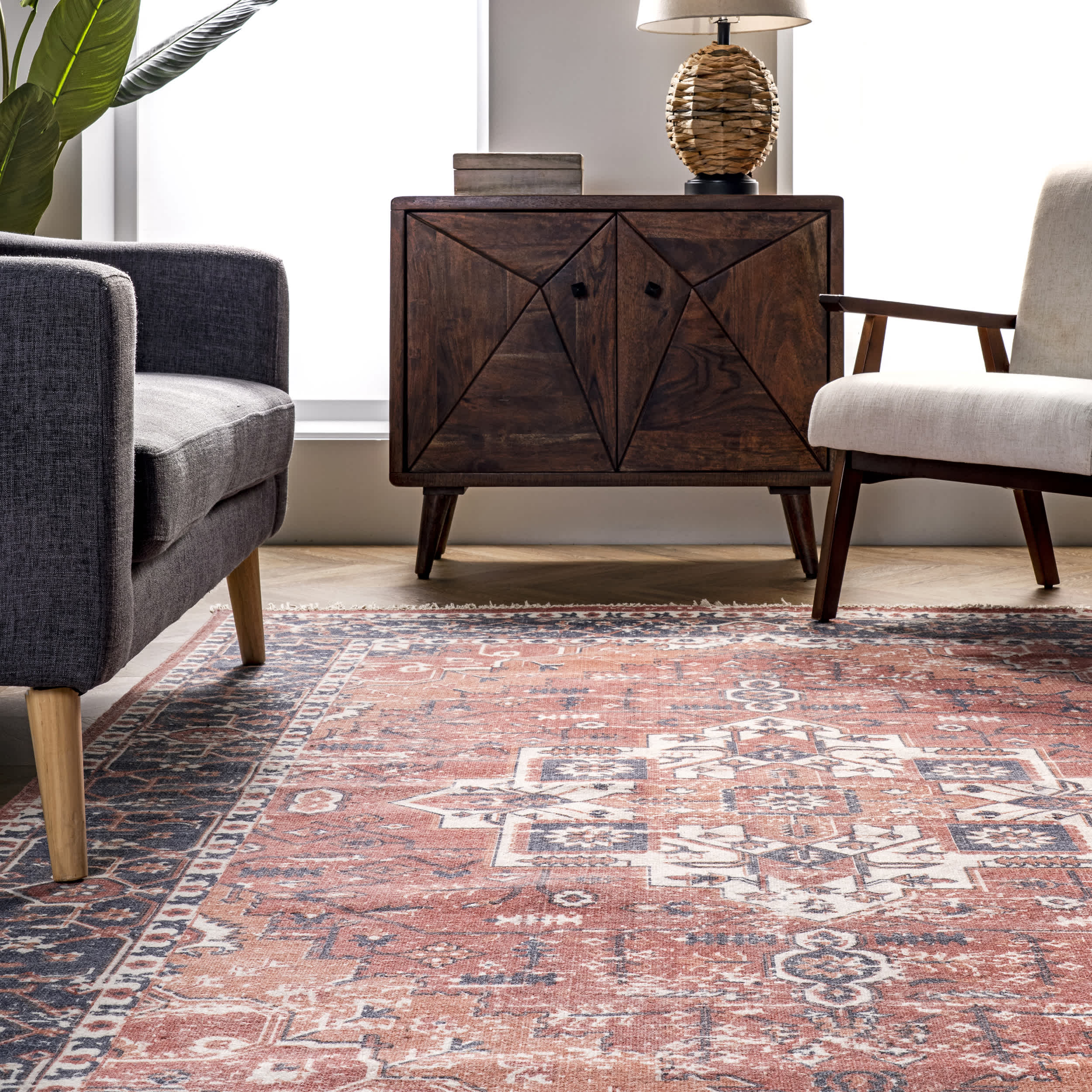 Miya Traditional Medallion Fringe Area Rug - Image 8
