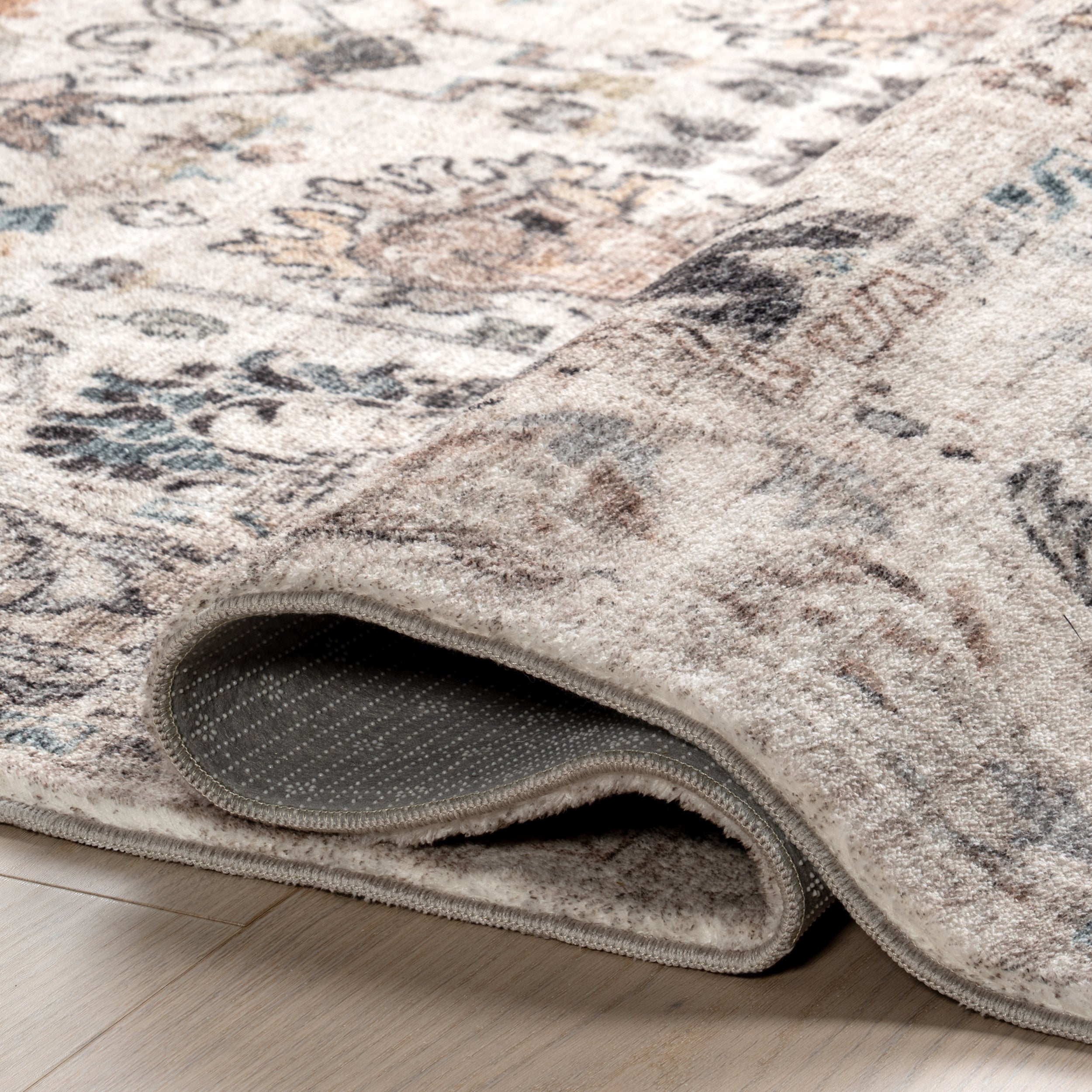 Ashby Floral Medallion Machine Washable Area Rug - Image 4