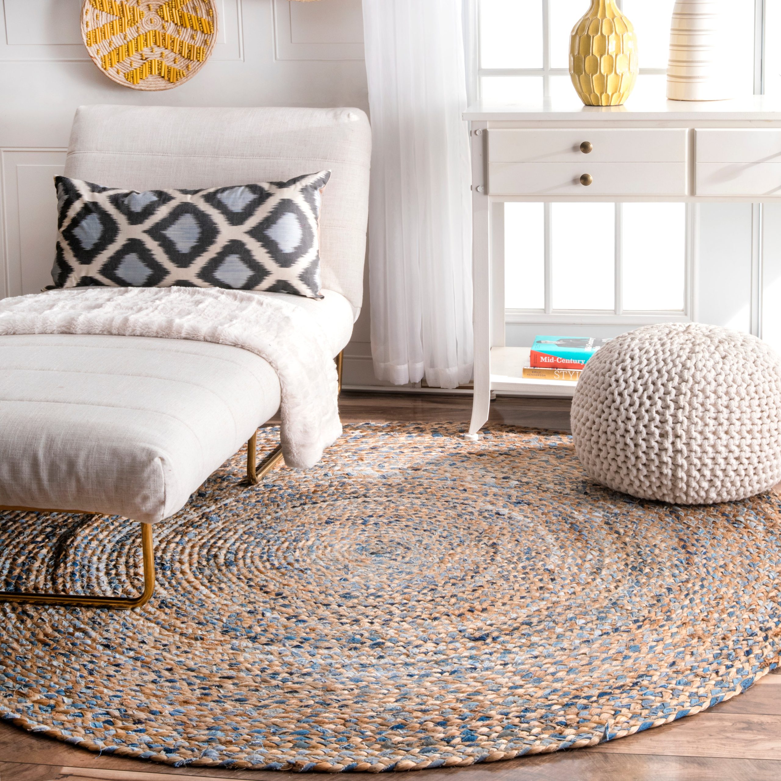 Eliz Braided Denim and Jute Area Rug - Image 11