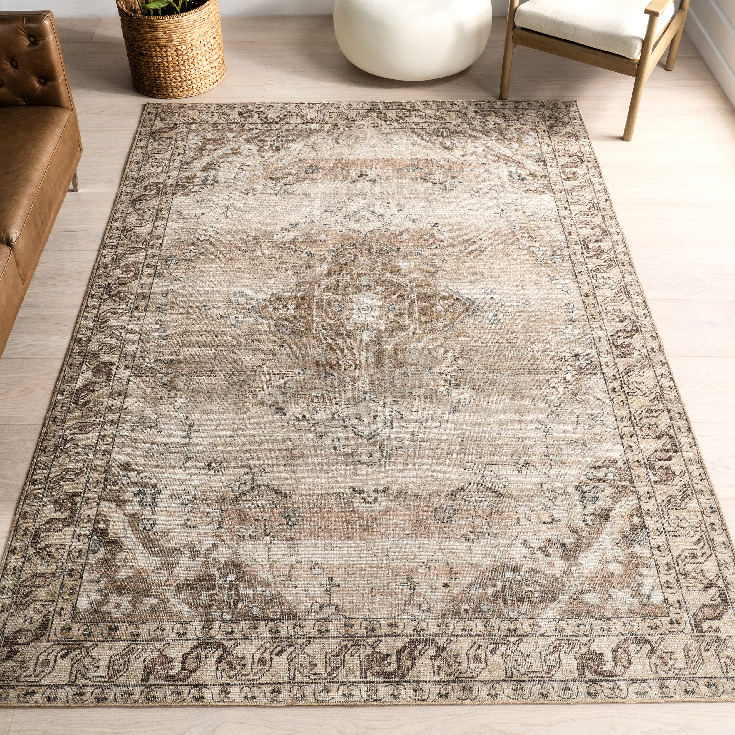Hillstone Collection Ahmeira Traditional Vintage Medallion Area Rug - Image 2