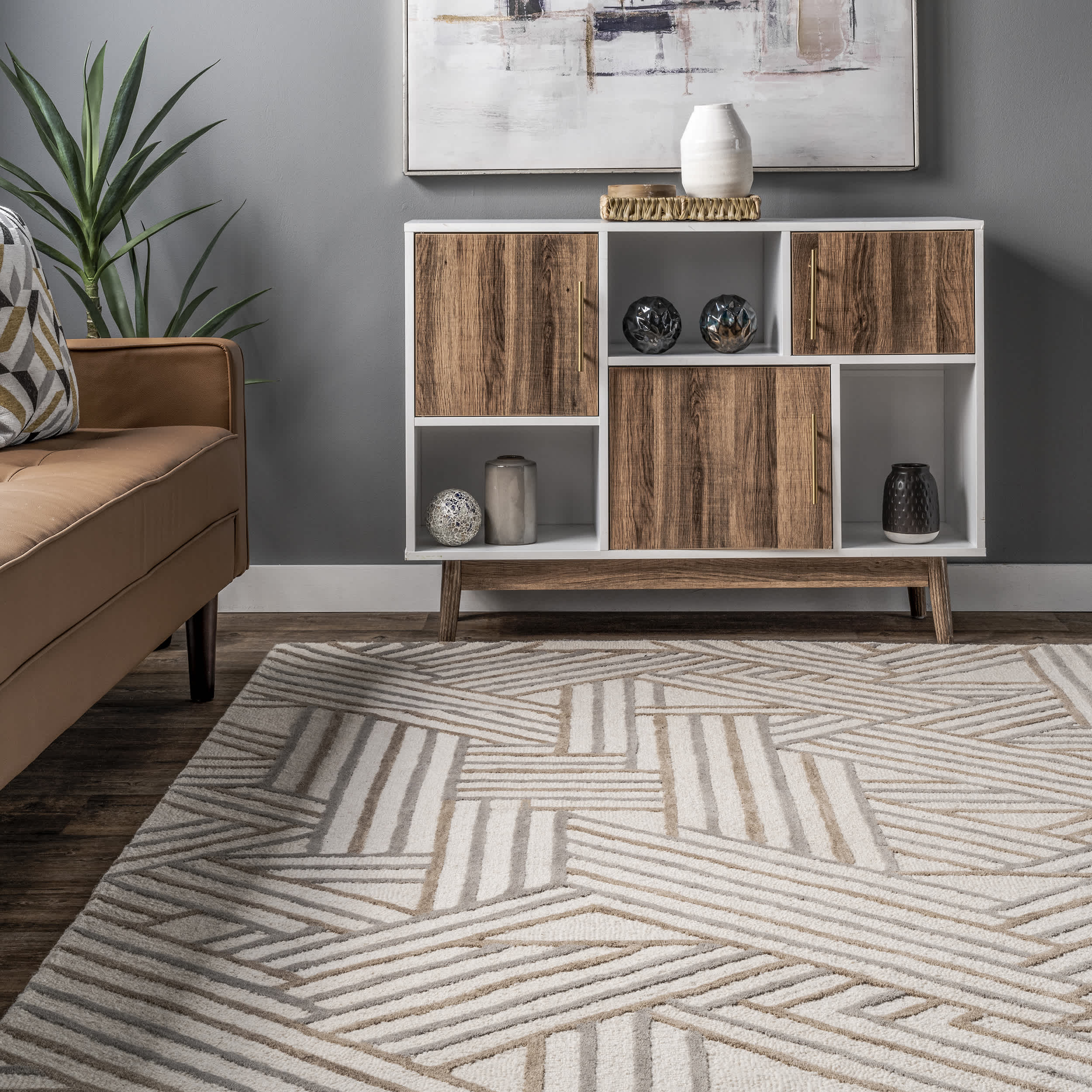 Bonnie Hand Tufted Wool Abstract Area Rug - Image 8