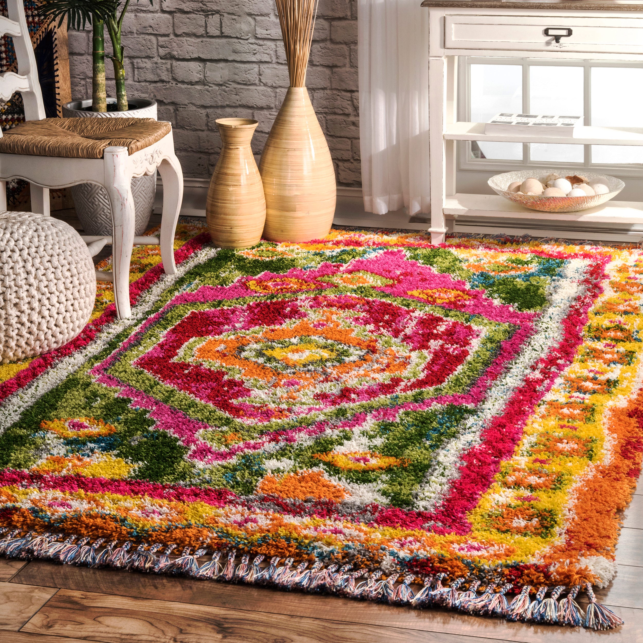 Shania Medallion Shaggy Area Rug - Image 2
