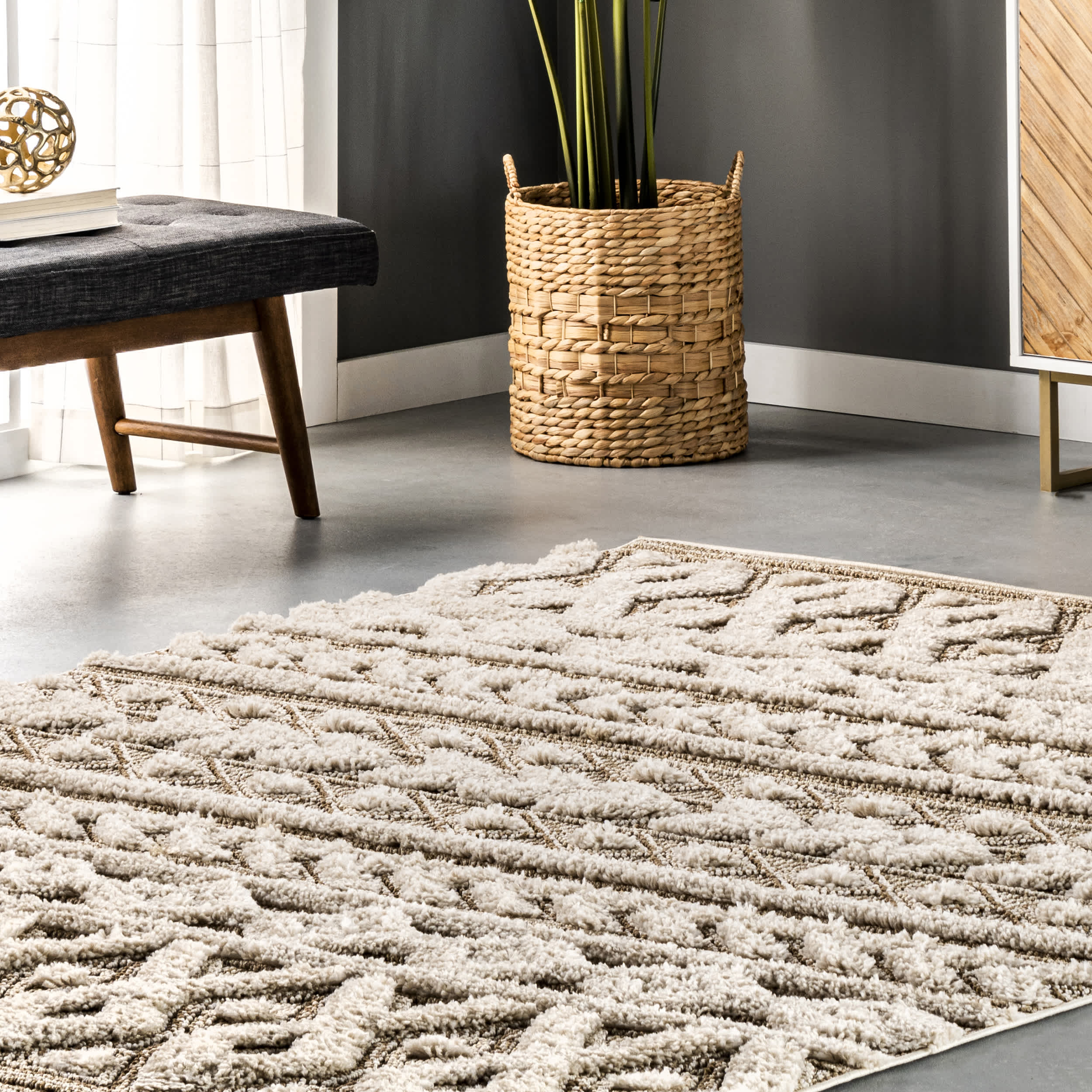Rebecca High Low Textured Shaggy Area Rug - Image 18
