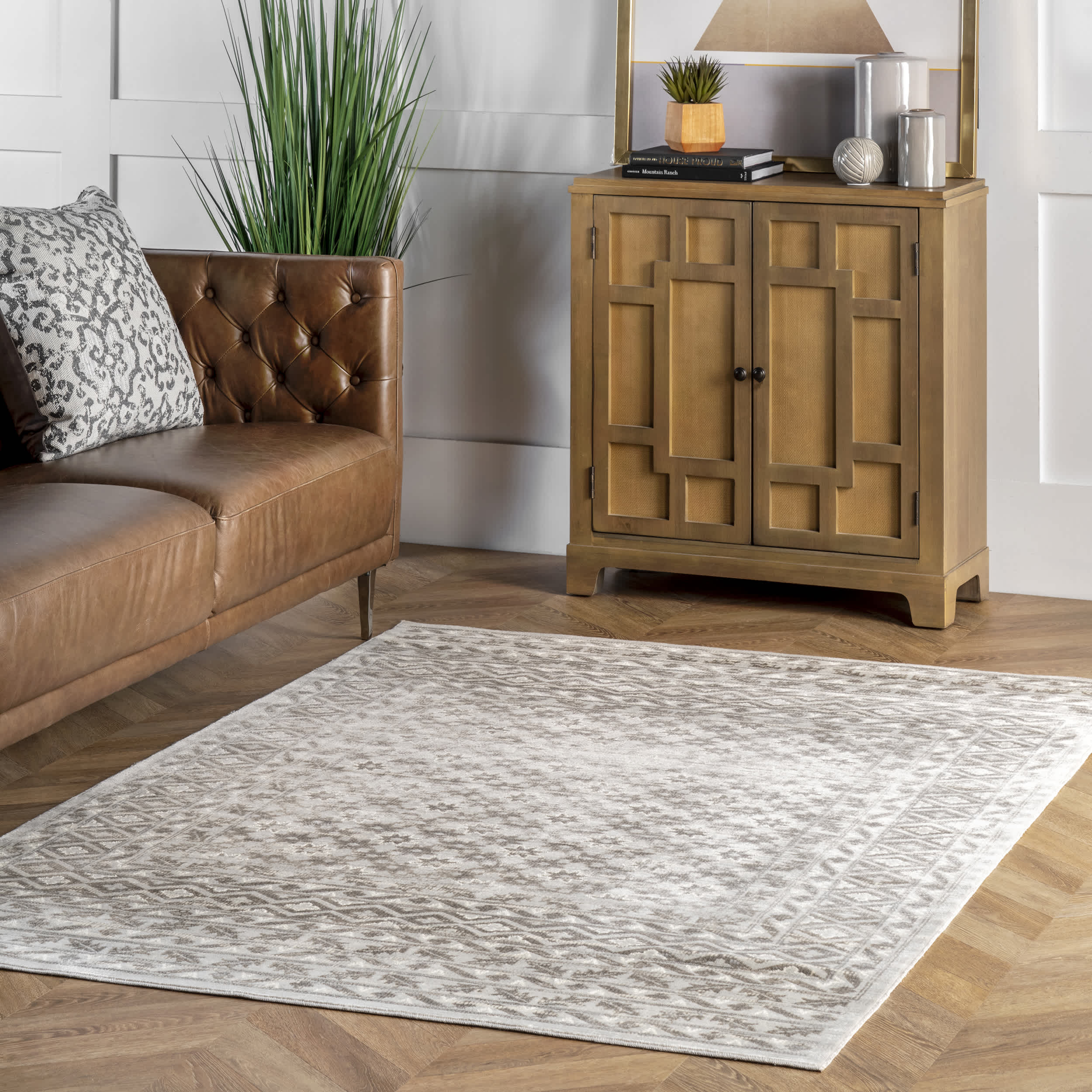 Harley Distressed Trellis Area Rug - Image 2