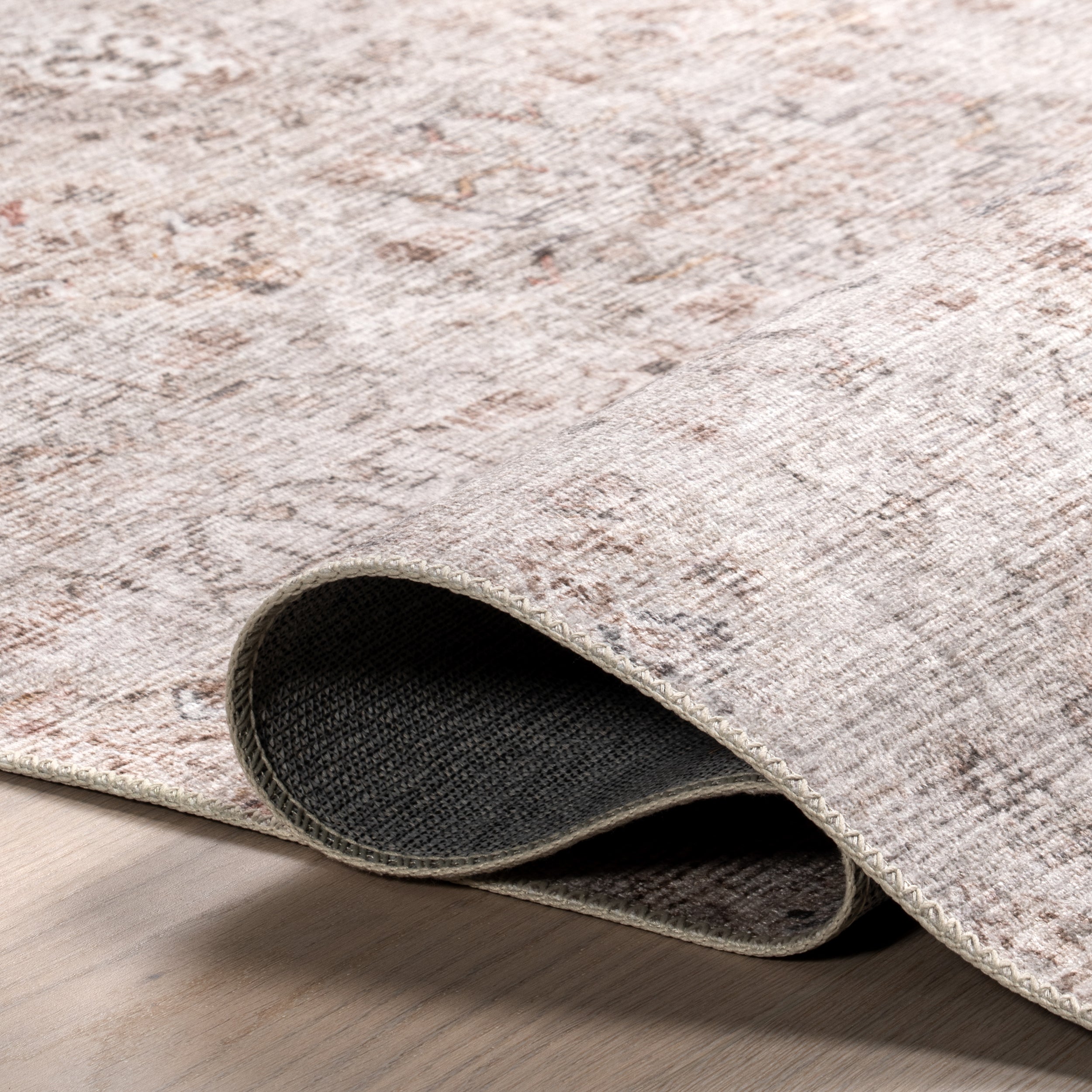 Alona Faded Medallion Stain-Resistant Machine Washable Area Rug - Image 4